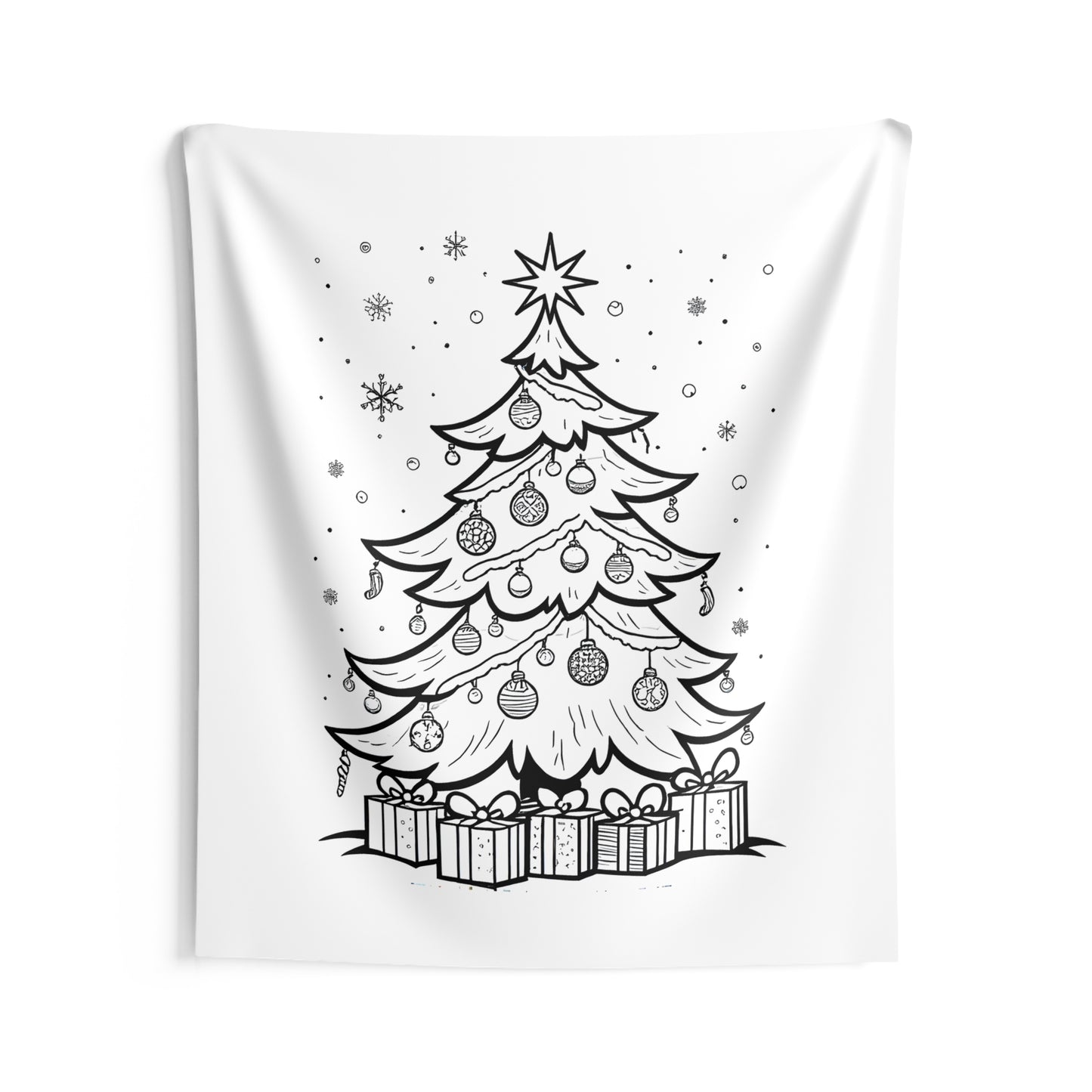 Indoor Wall Tapestries Coloring Kit with 10 Fabric Markers - Christmas Tree