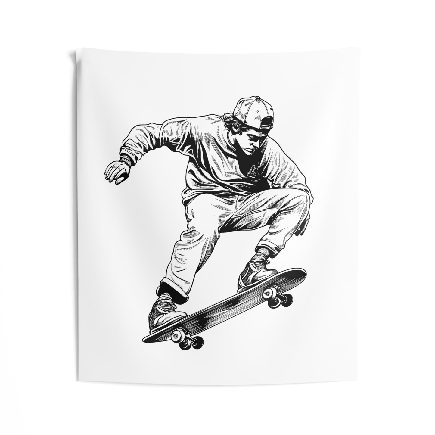 Indoor Wall Tapestries Coloring Kit with 10 Fabric Markers - Skateboarding