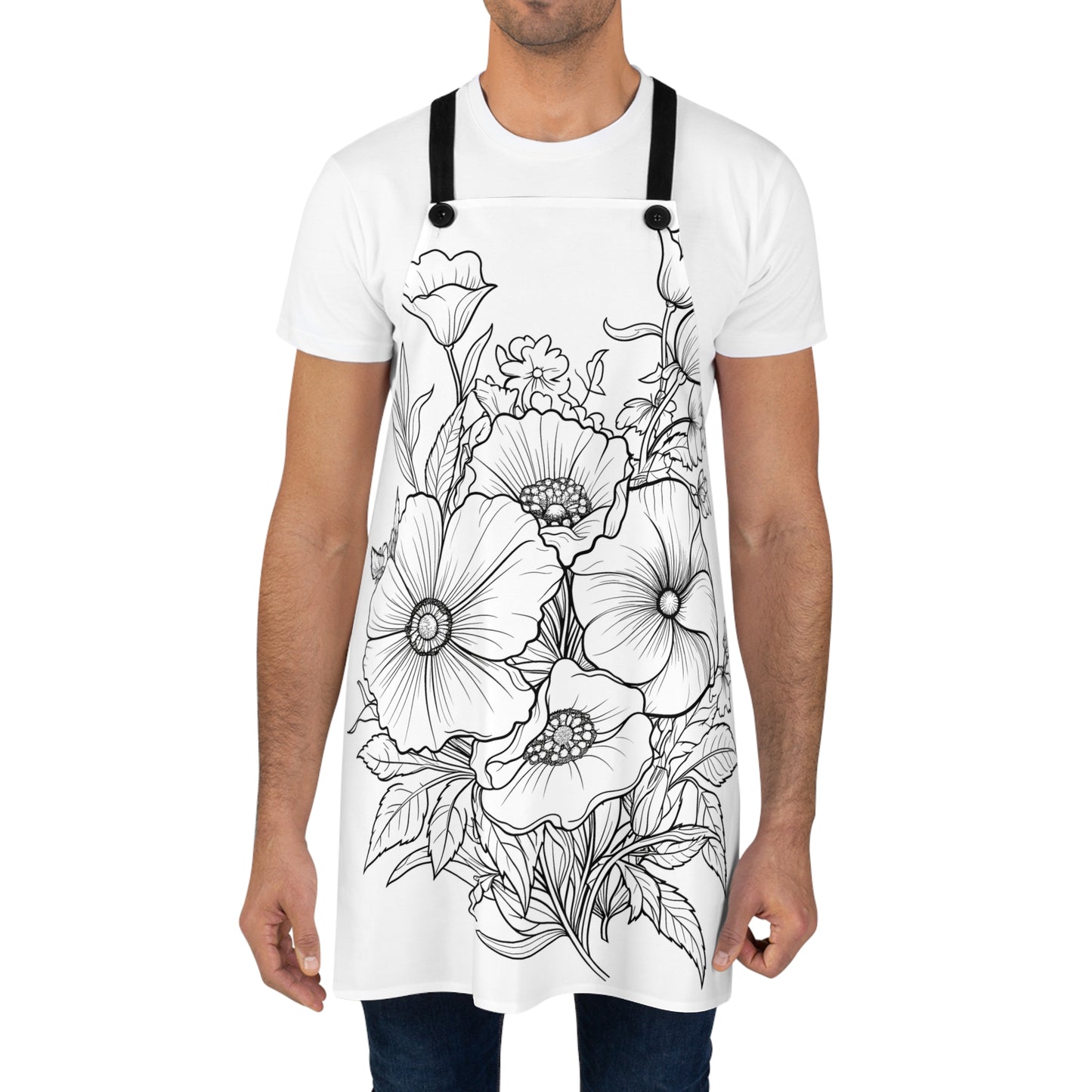 Apron Coloring Kit with 10 Fabric Markers - Bouquet