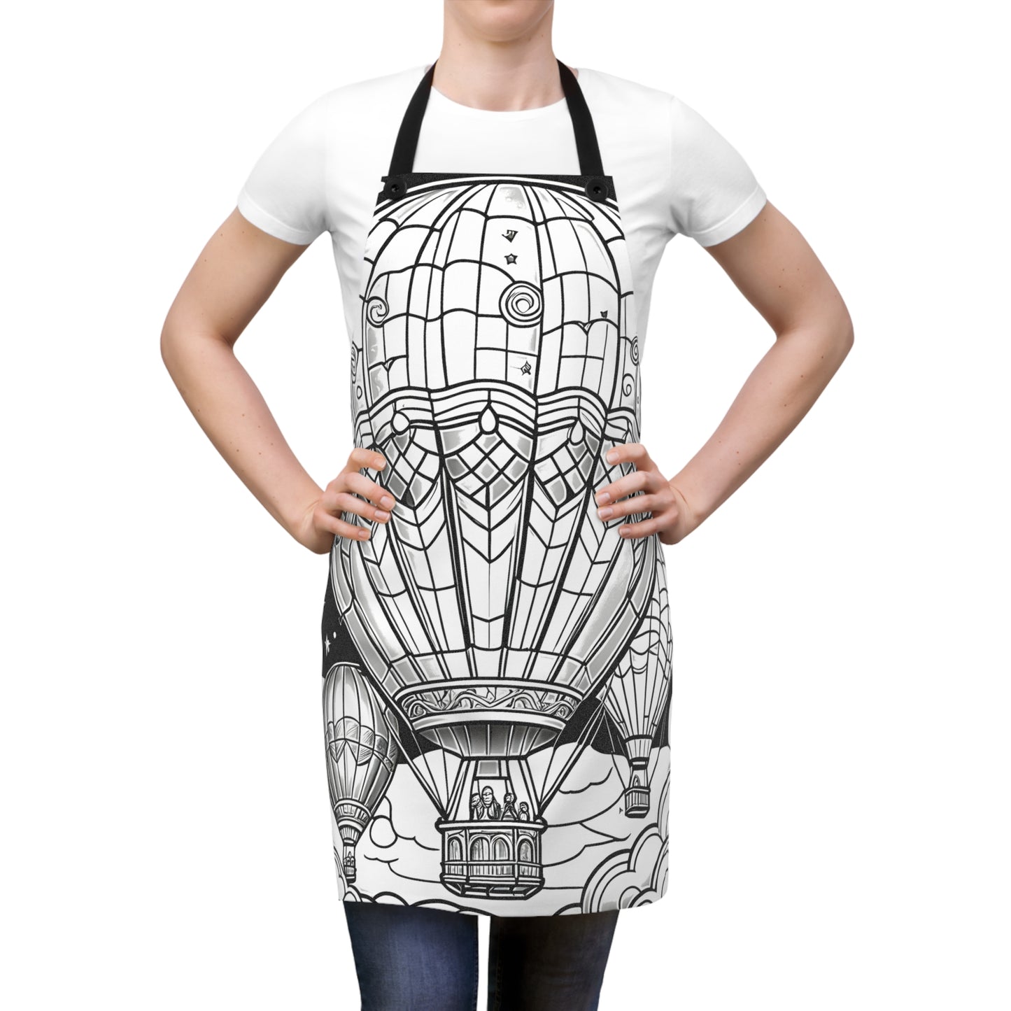 Apron Coloring Kit with 10 Fabric Markers - Hot Air Balloons