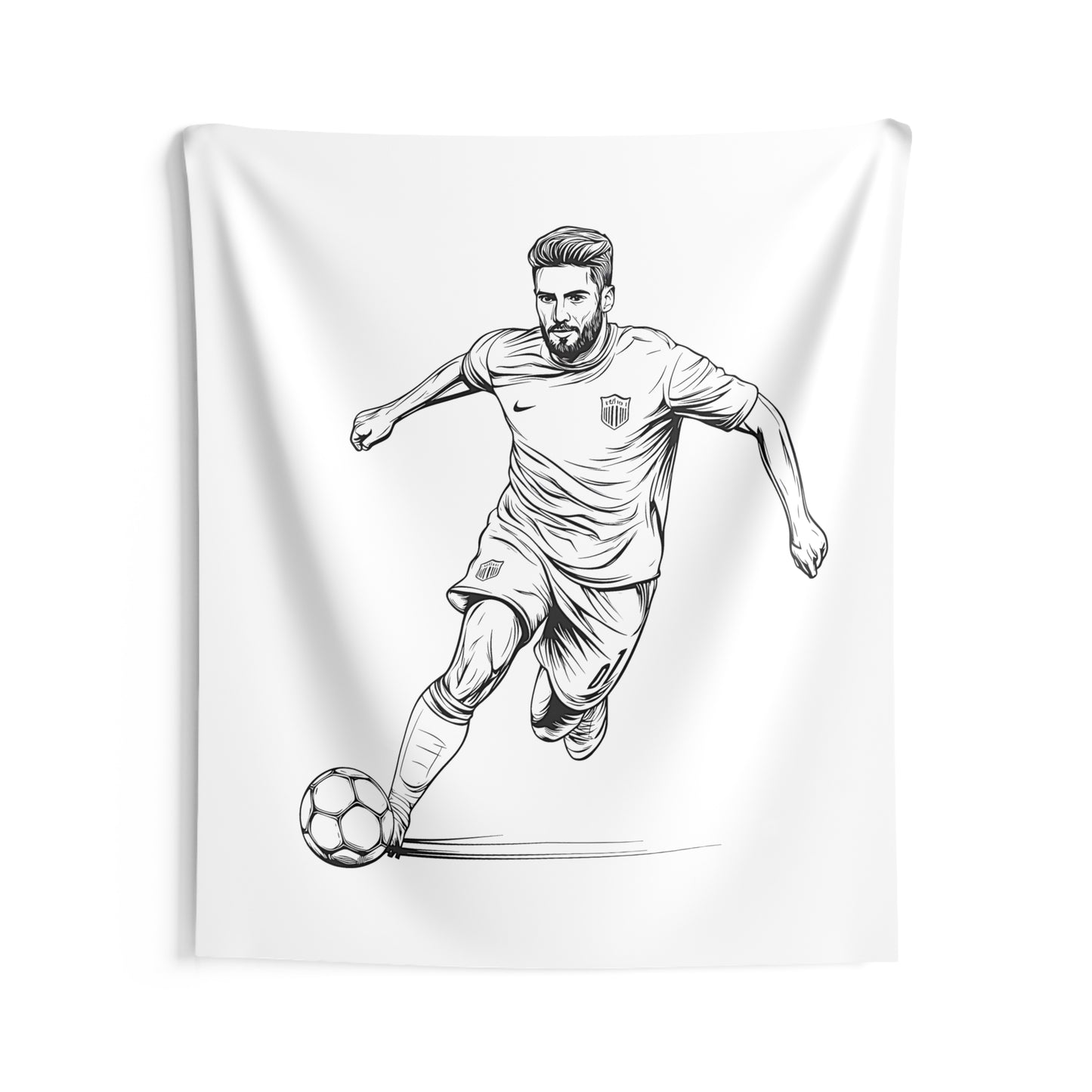 Indoor Wall Tapestries Coloring Kit with 10 Fabric Markers - Soccer Player