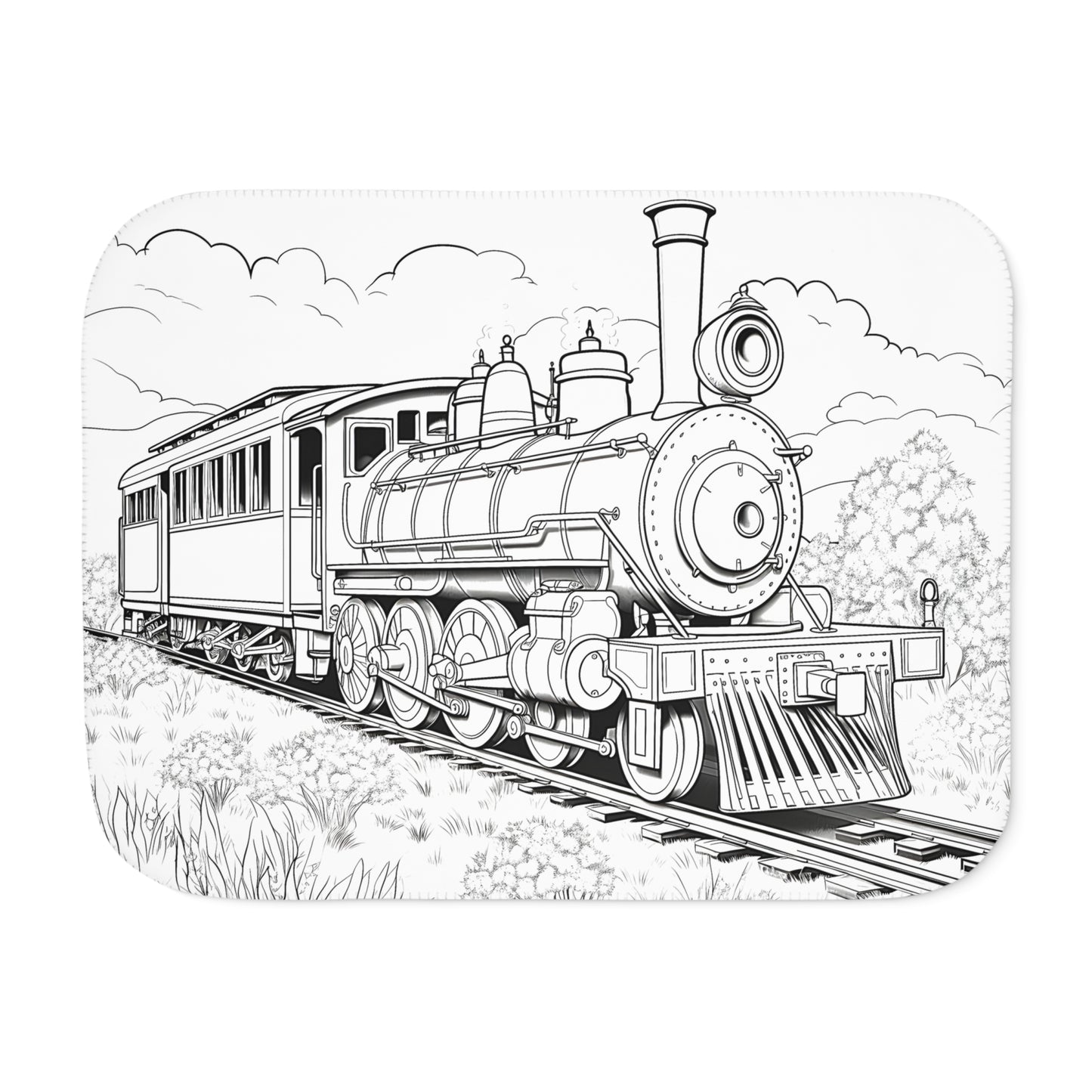 Blanket Coloring Kit with 10 Fabric Markers - Steam Locomotive