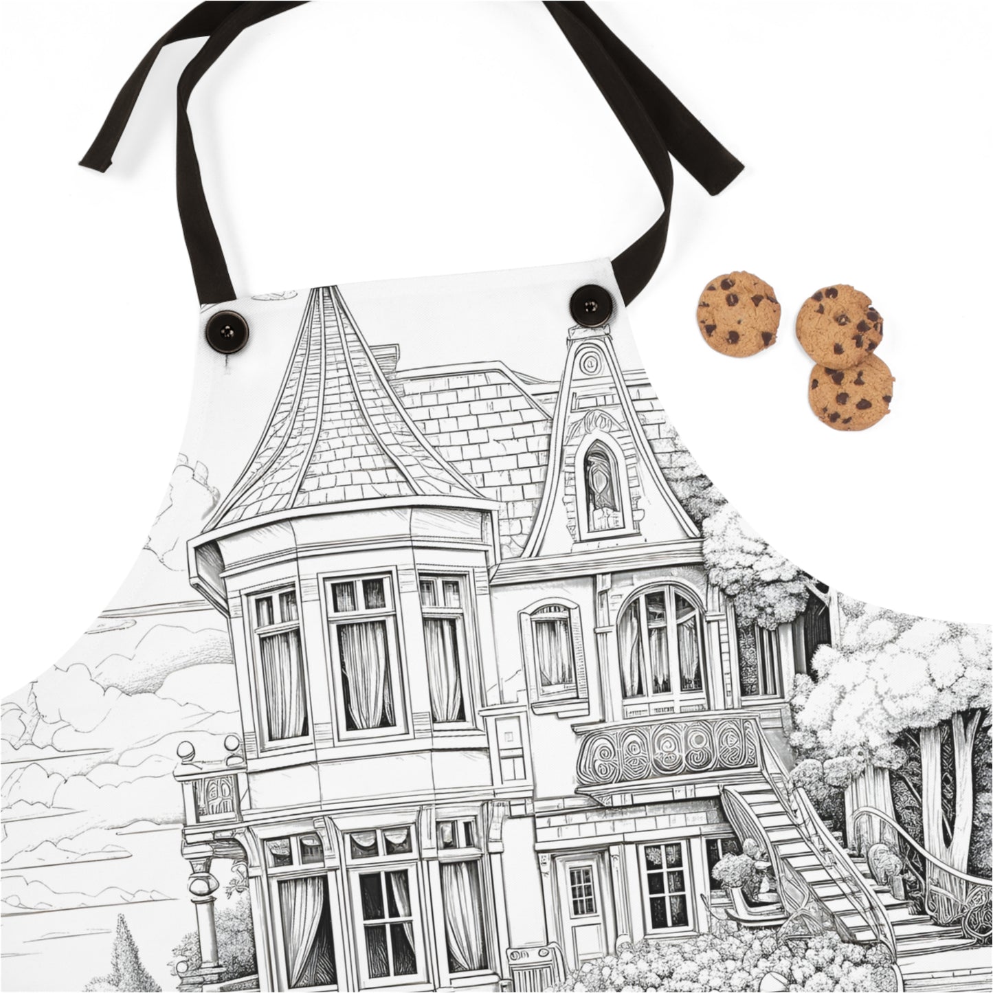 Apron Coloring Kit with 10 Fabric Markers - Riverside Mansion