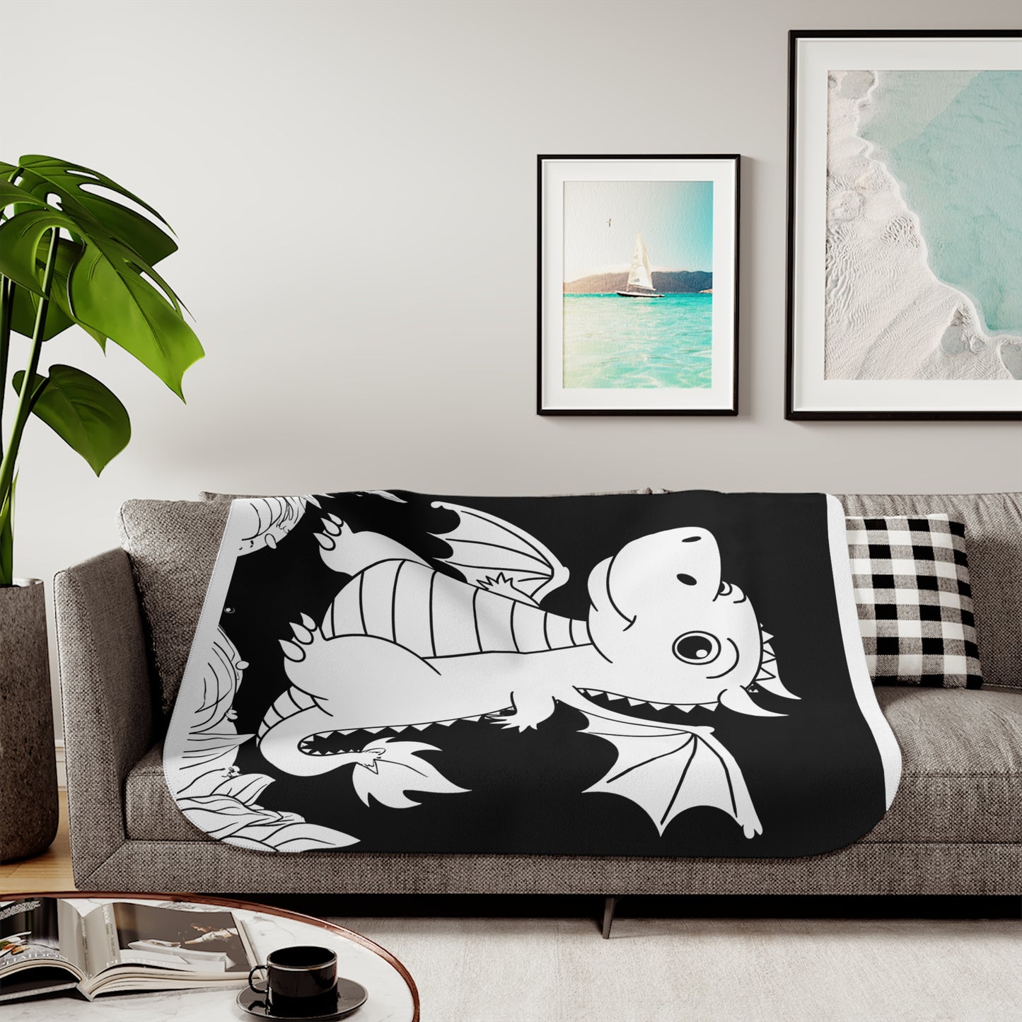 Blanket Coloring Kit with 10 Fabric Markers - Cute Dragon