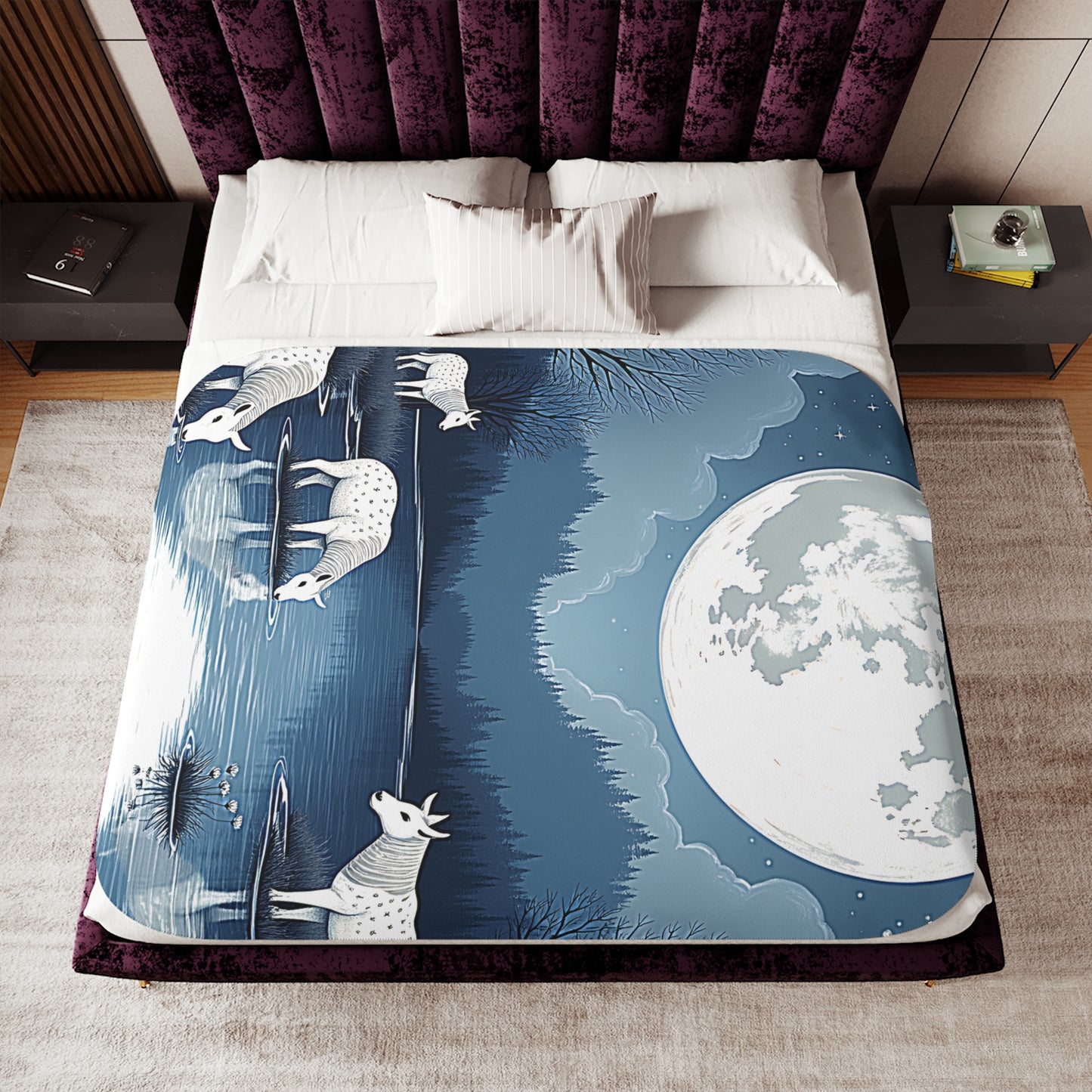 Blanket Colorful Graphic Design - Moonlit River