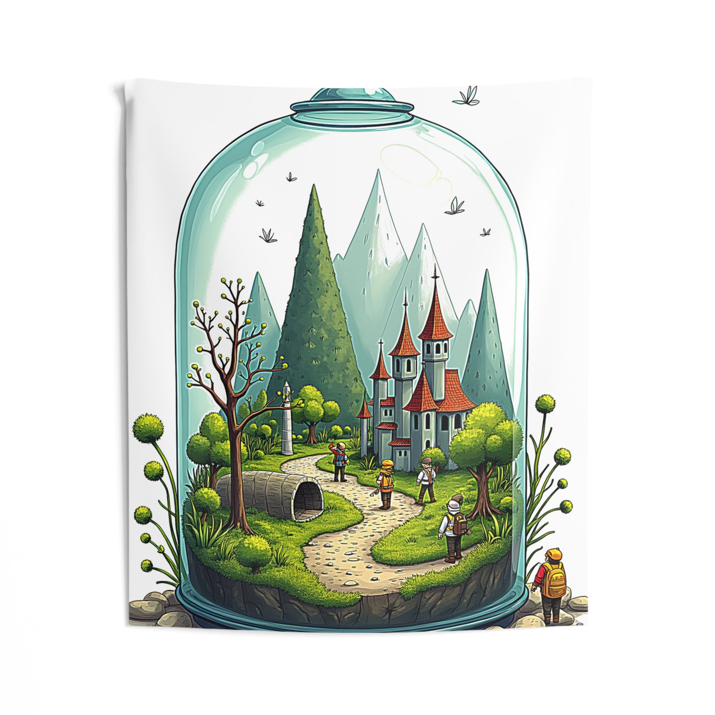 Indoor Wall Tapestries Colorful Graphic Design - Adventure Landscape