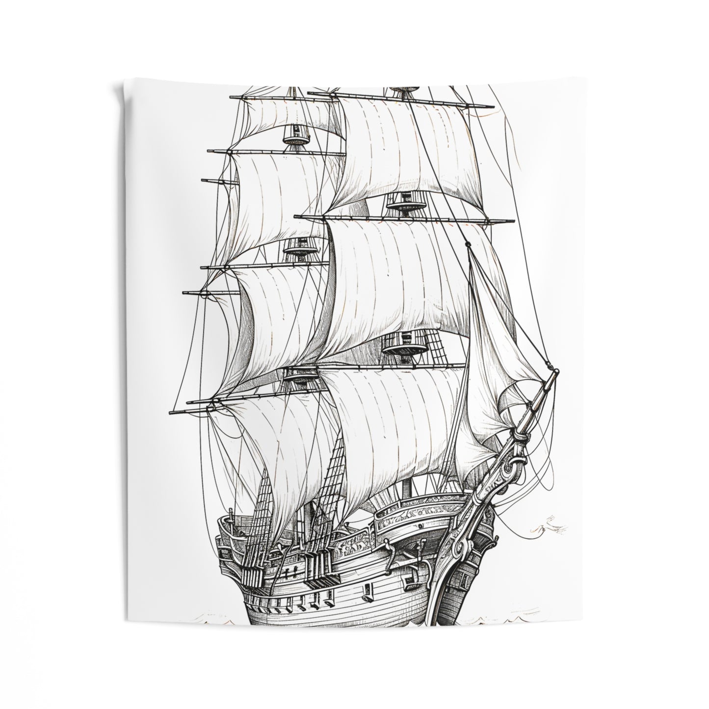 Indoor Wall Tapestries Coloring Kit with 10 Fabric Markers - Sailing Ship