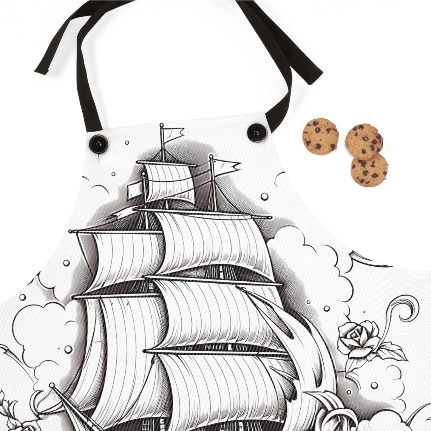 Apron Coloring Kit with 10 Fabric Markers - Sailing Ship