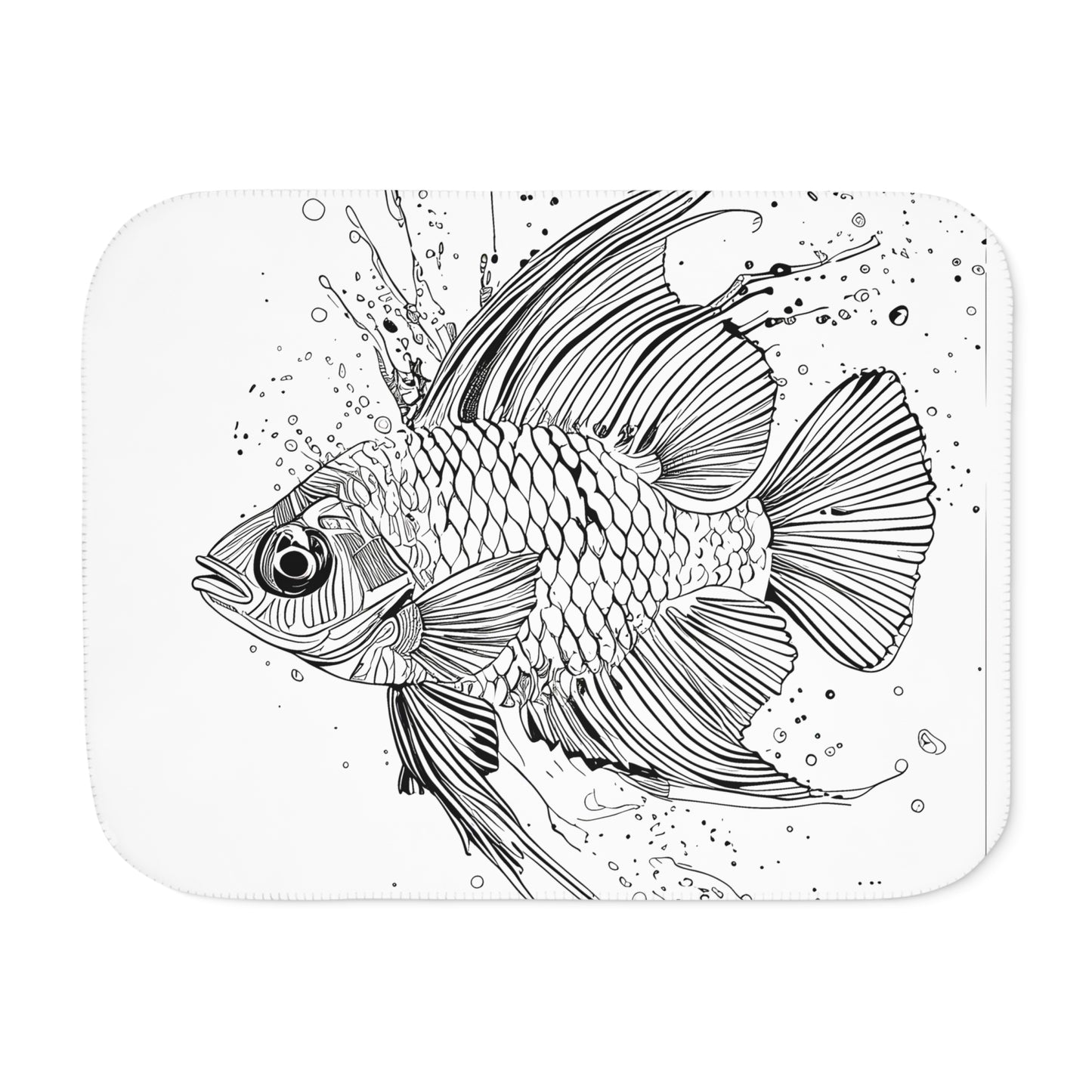 Blanket Coloring Kit with 10 Fabric Markers - Detailed Fish