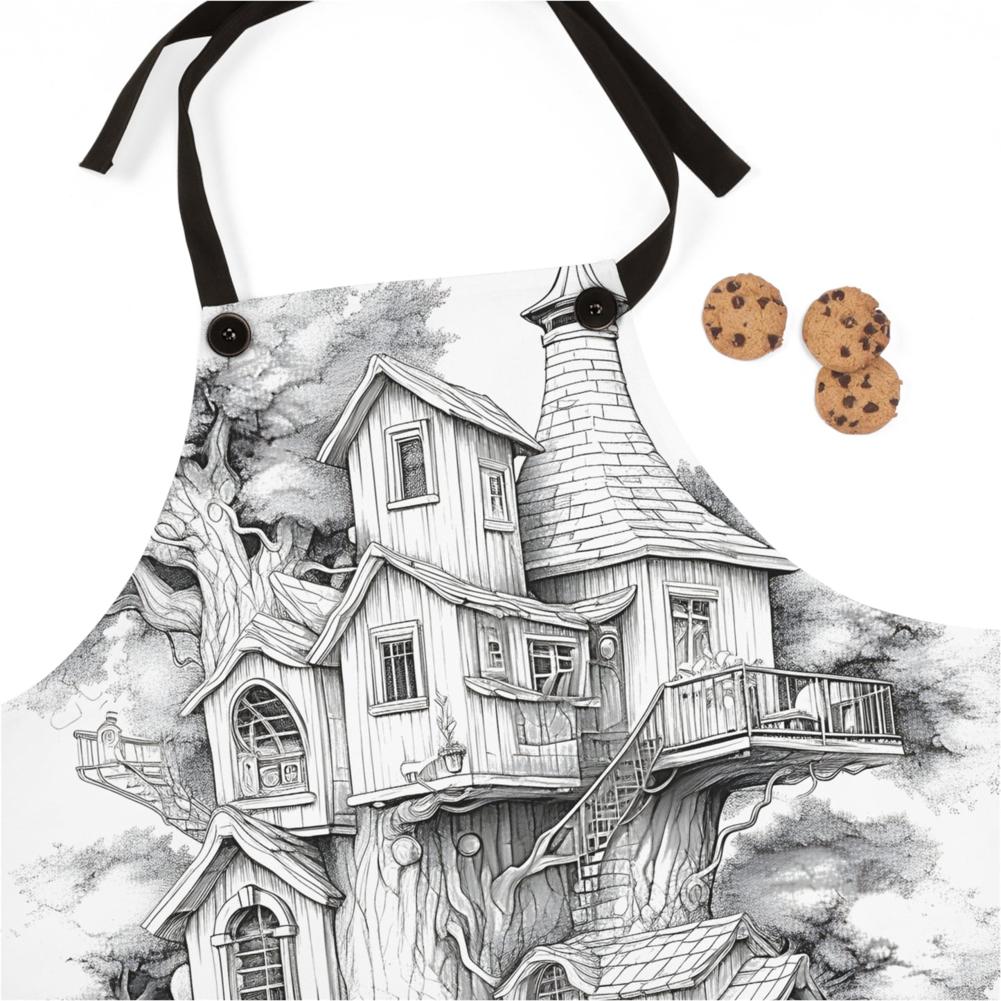 Apron Coloring Kit with 10 Fabric Markers - Fantasy Treehouse