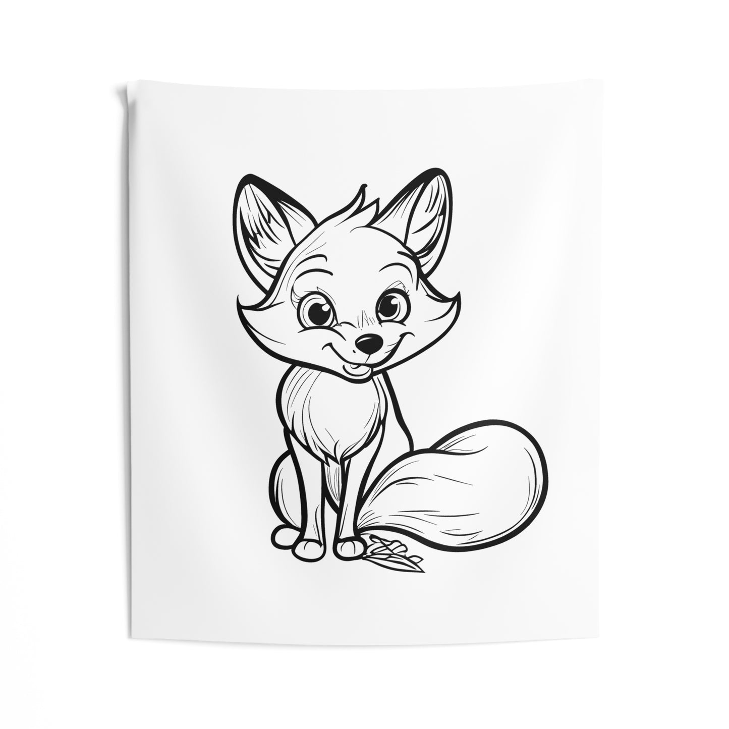 Indoor Wall Tapestries Coloring Kit with 10 Fabric Markers - Cute Fox