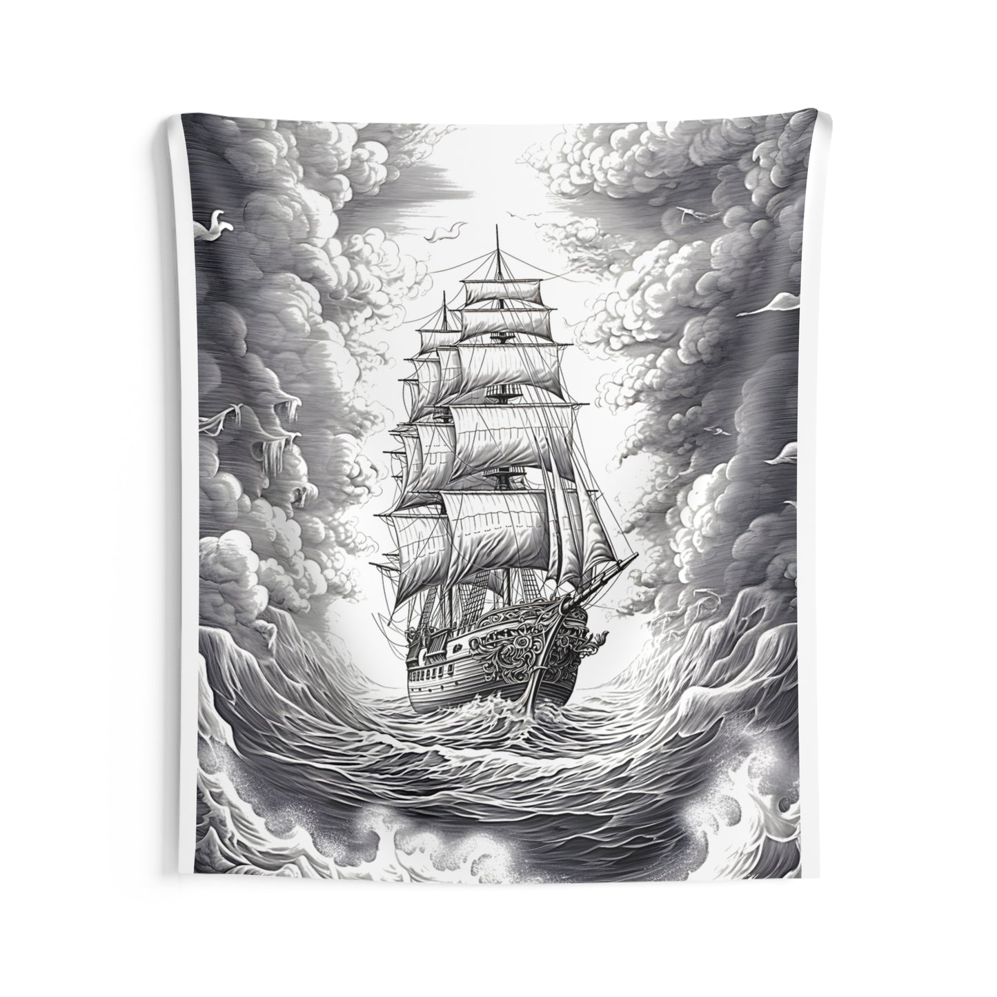 Indoor Wall Tapestries Coloring Kit with 10 Fabric Markers - Sailing Ship