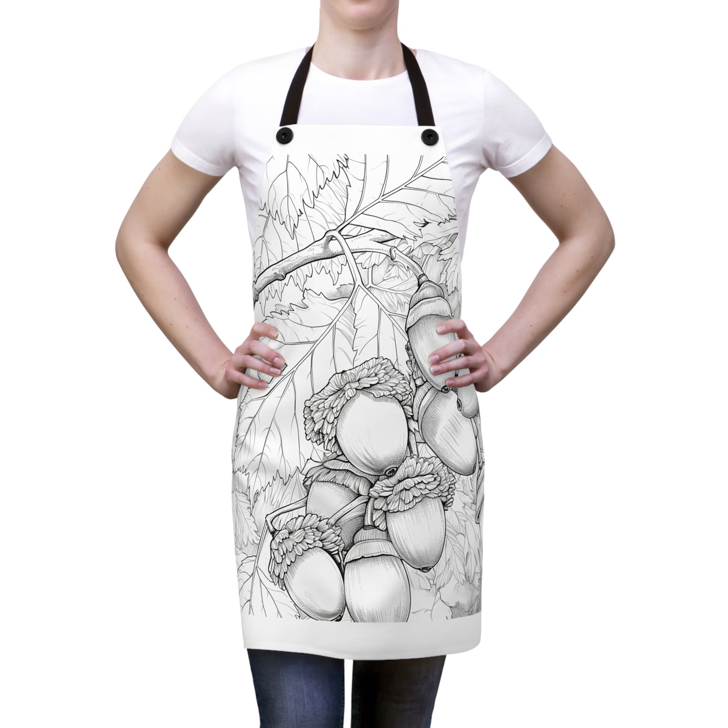 Apron Coloring Kit with 10 Fabric Markers - Acorns and Leaves