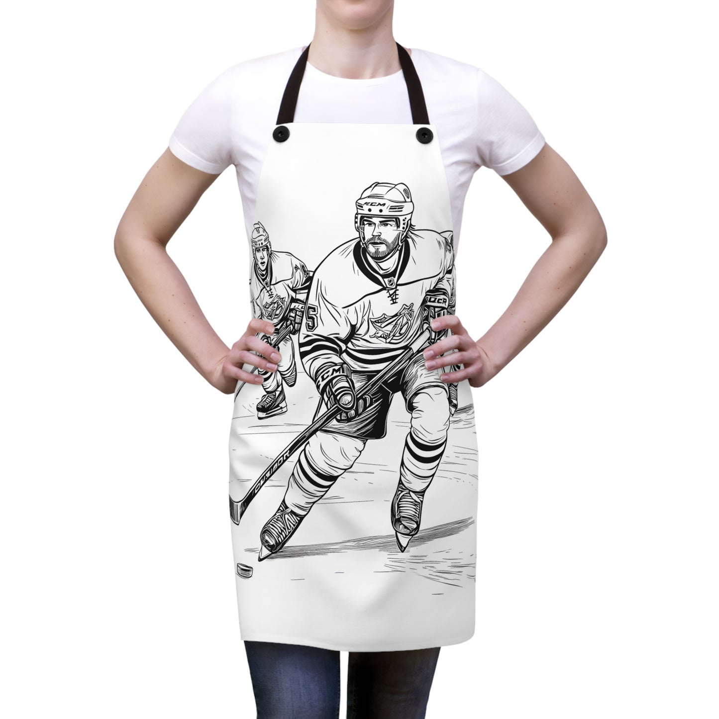 Apron Coloring Kit with 10 Fabric Markers - Ice Hockey