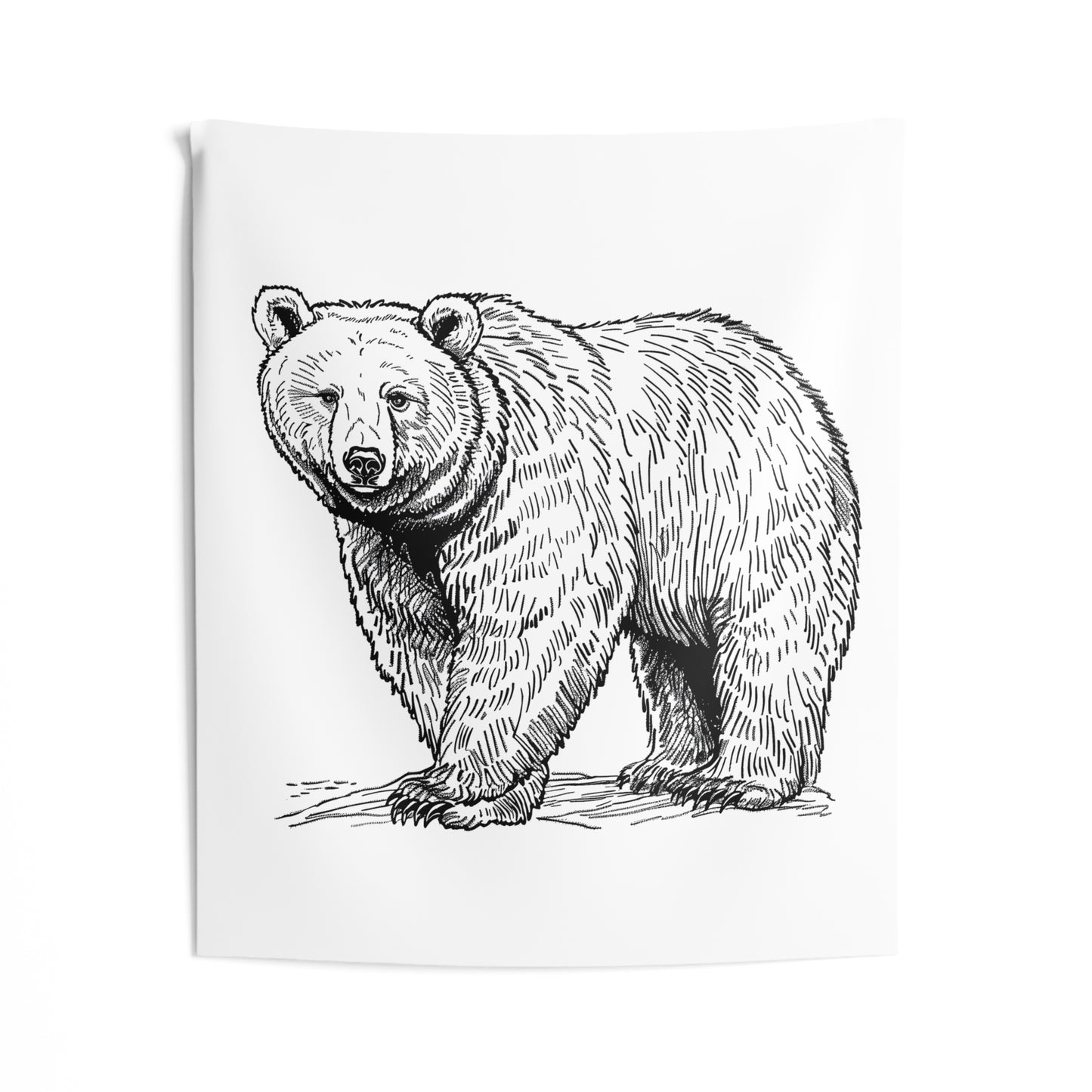 Indoor Wall Tapestries Coloring Kit with 10 Fabric Markers - Grizzly Bear