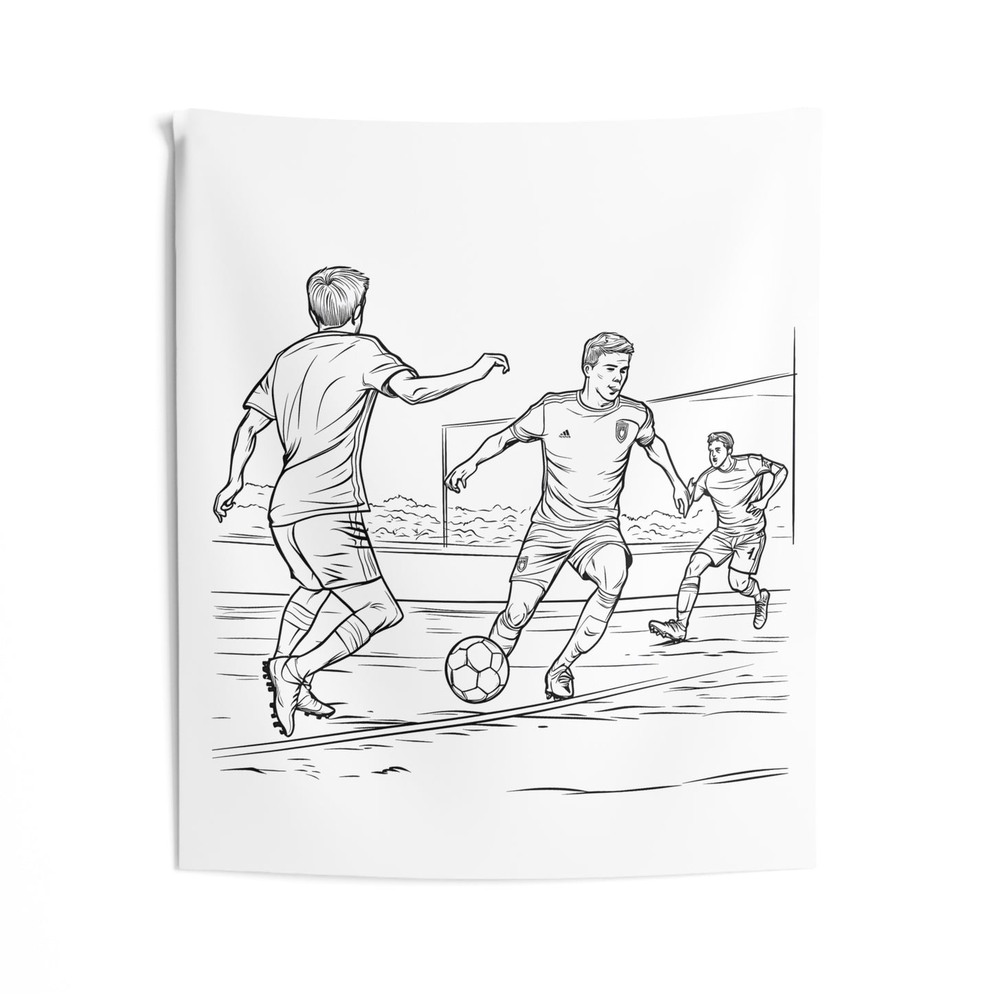 Indoor Wall Tapestries Coloring Kit with 10 Fabric Markers - Soccer Match