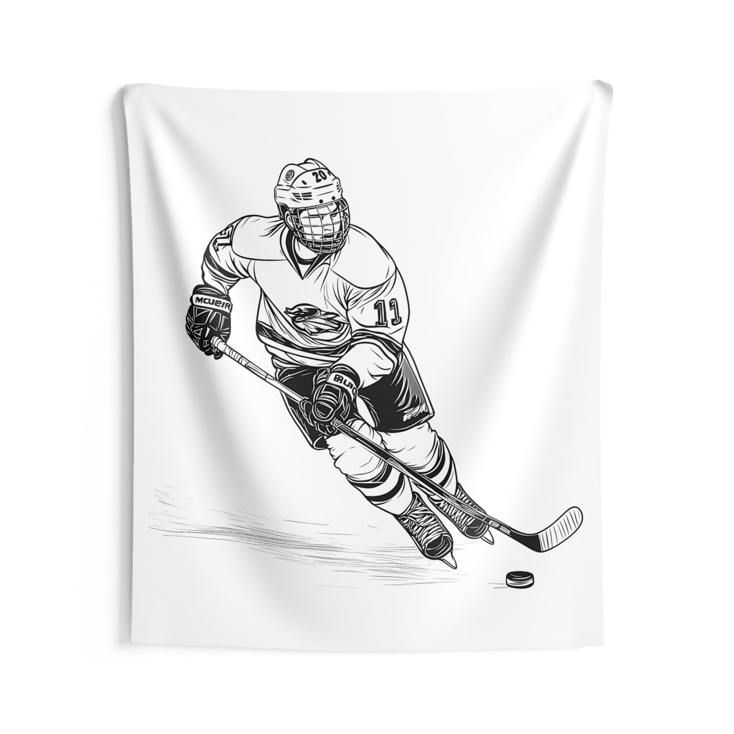 Indoor Wall Tapestries Coloring Kit with 10 Fabric Markers - Ice Hockey Player