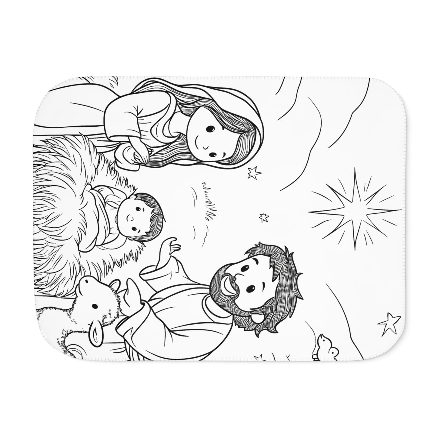 Blanket Coloring Kit with 10 Fabric Markers - Nativity Scene