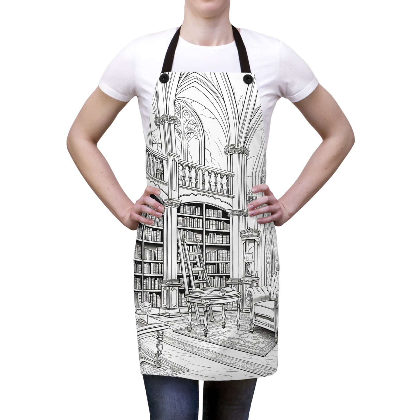 Apron Coloring Kit with 10 Fabric Markers - Victorian Library