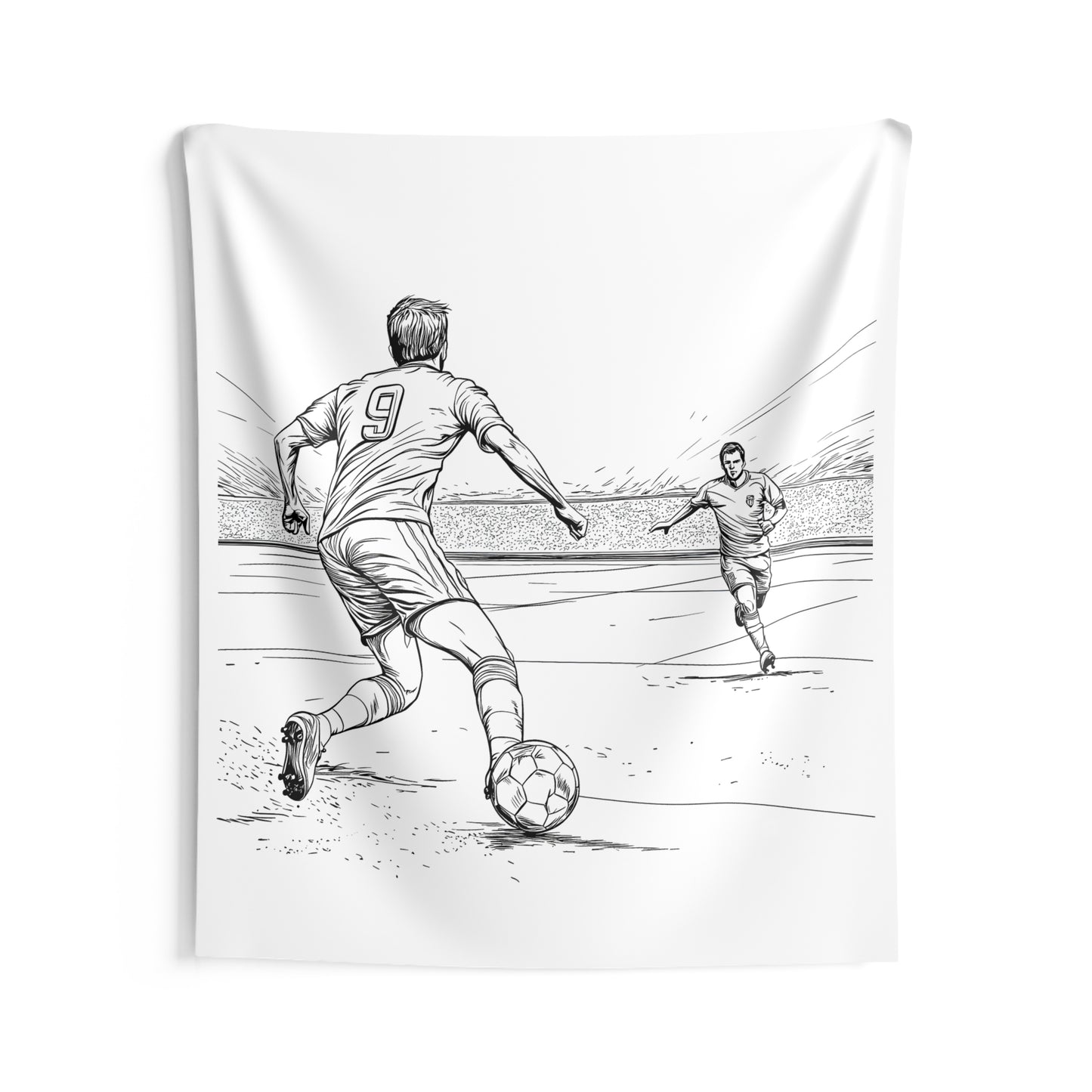 Indoor Wall Tapestries Coloring Kit with 10 Fabric Markers - Soccer