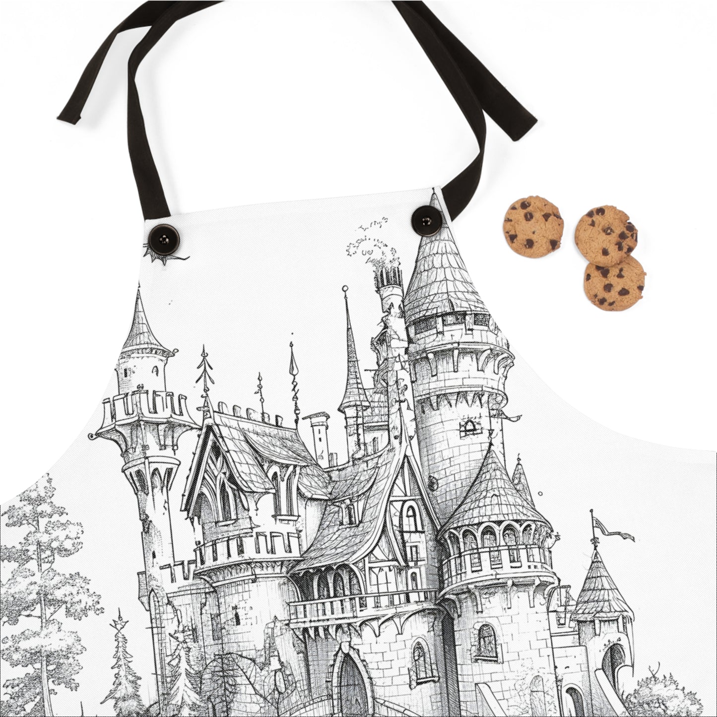 Apron Coloring Kit with 10 Fabric Markers - Floating Castle