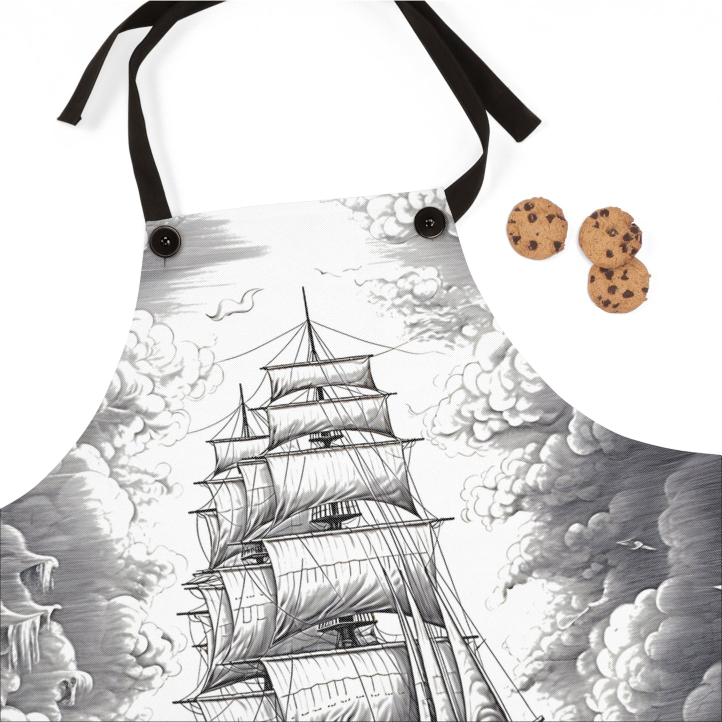 Apron Coloring Kit with 10 Fabric Markers - Sailing Ship