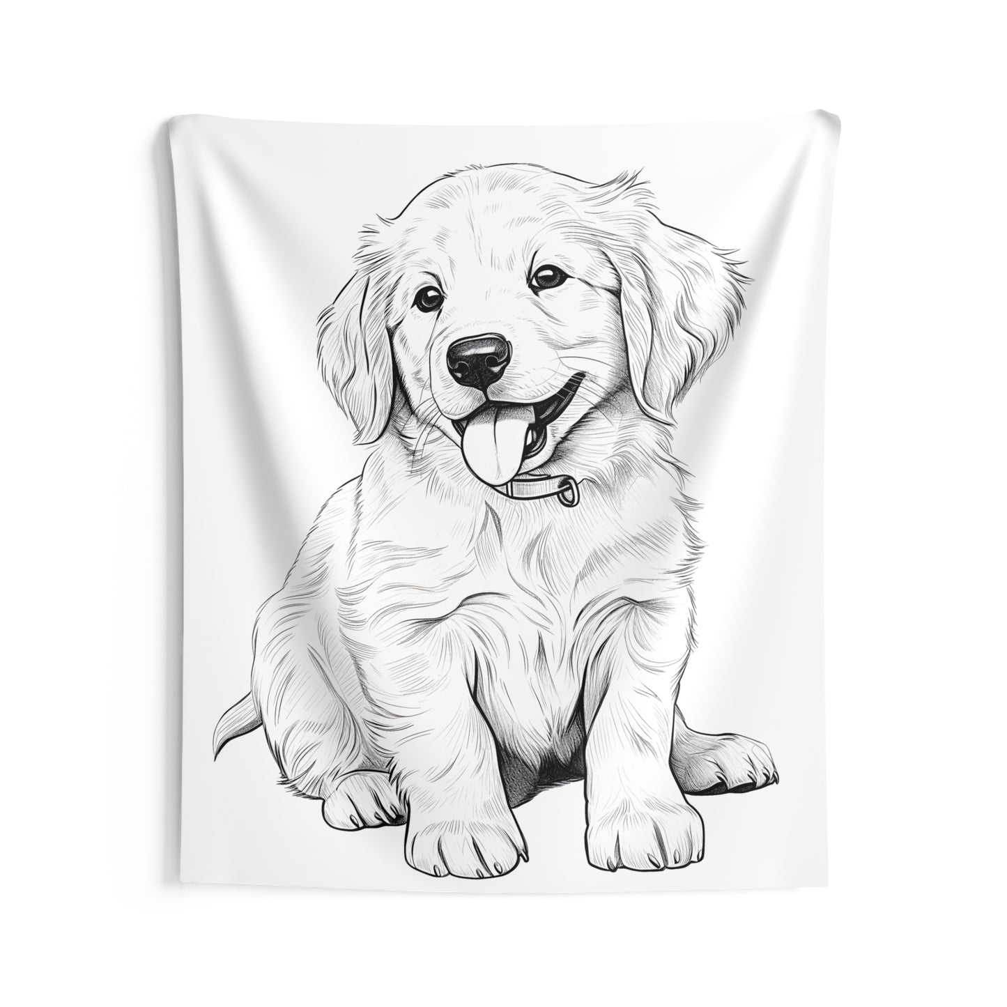 Indoor Wall Tapestries Coloring Kit with 10 Fabric Markers - Puppy