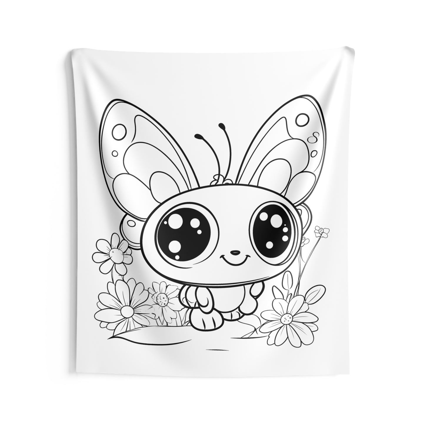 Indoor Wall Tapestries Coloring Kit with 10 Fabric Markers - Cute Butterfly