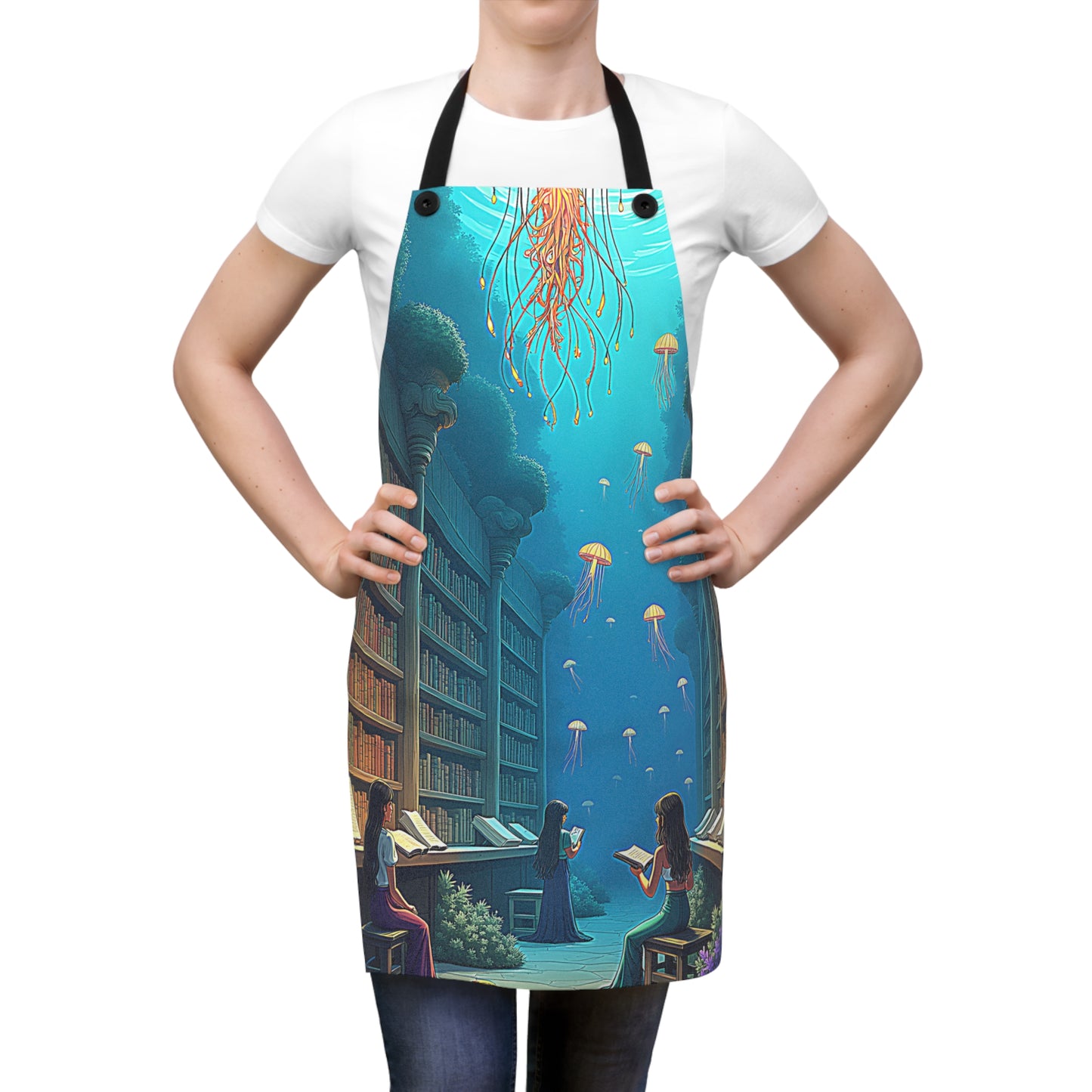 Apron Colorful Graphic Design - Underwater Library