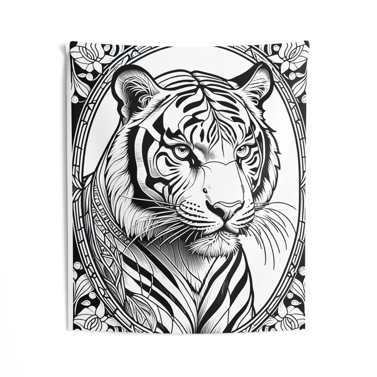 Indoor Wall Tapestries Coloring Kit with 10 Fabric Markers - Tigers