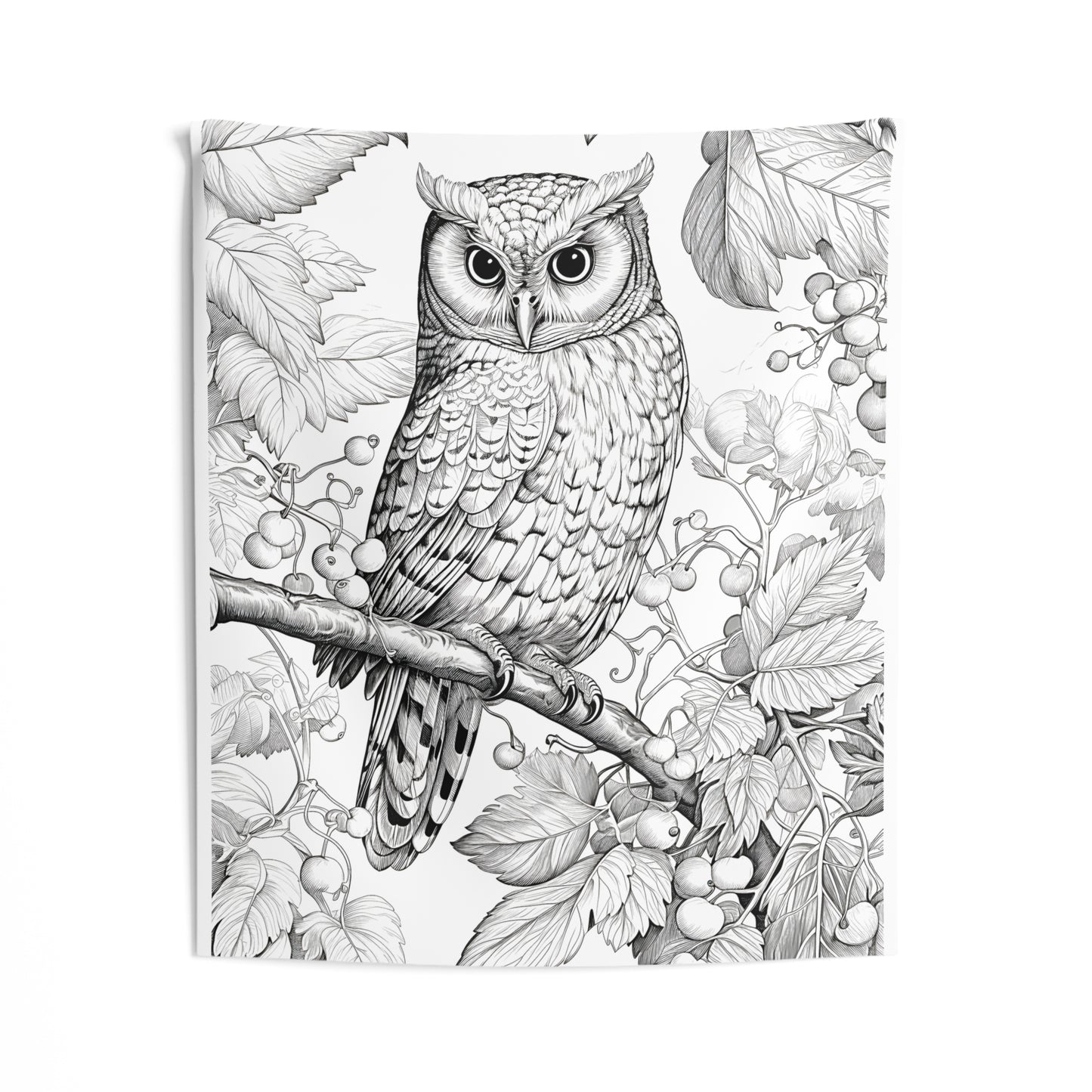 Indoor Wall Tapestries Coloring Kit with 10 Fabric Markers - Owl