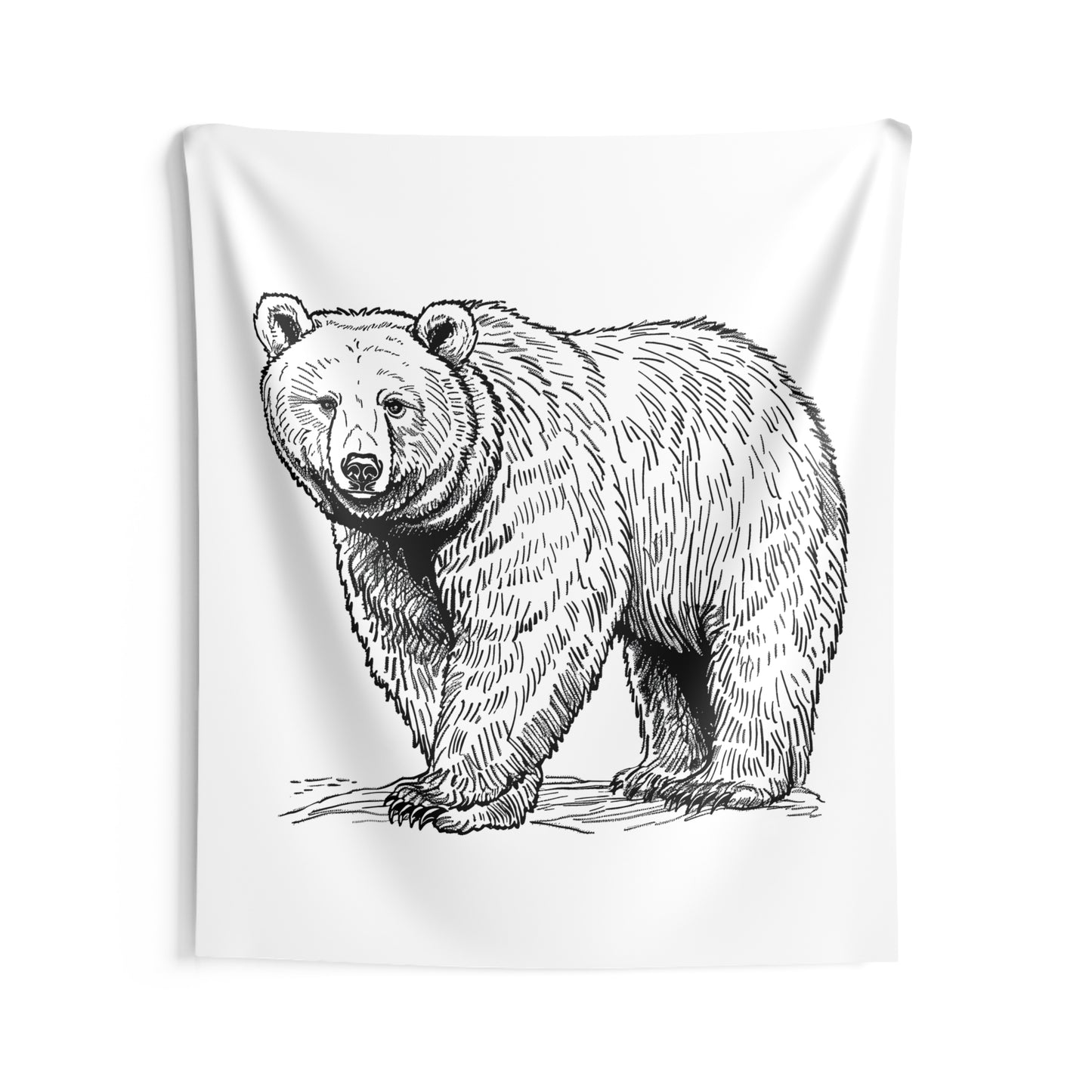 Indoor Wall Tapestries Coloring Kit with 10 Fabric Markers - Grizzly Bear