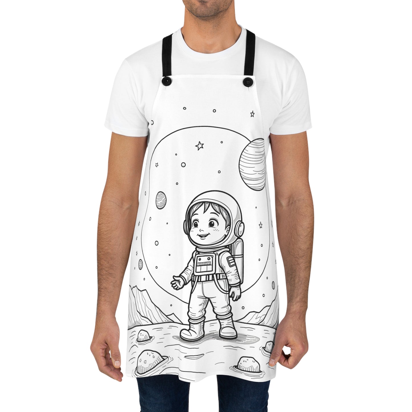 Apron Coloring Kit with 10 Fabric Markers - Astronaut