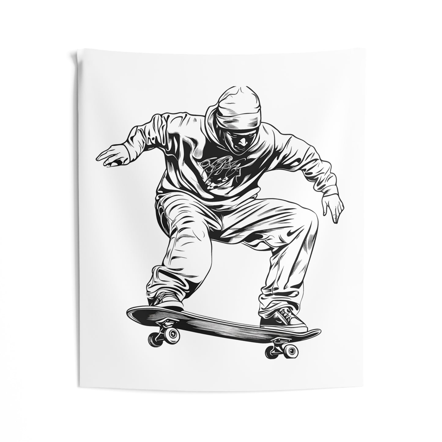 Indoor Wall Tapestries Coloring Kit with 10 Fabric Markers - Skateboarding