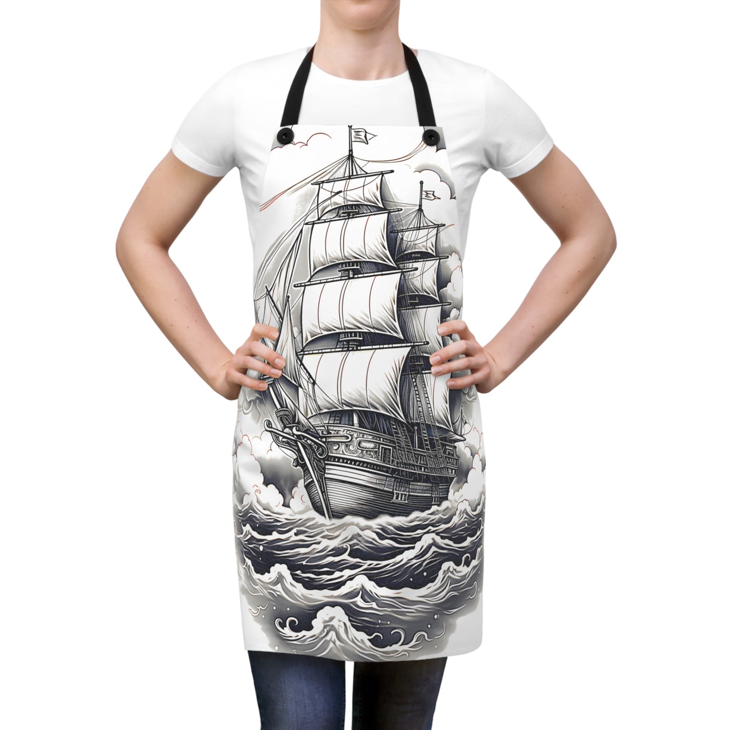 Apron Coloring Kit with 10 Fabric Markers - Sailing Ship