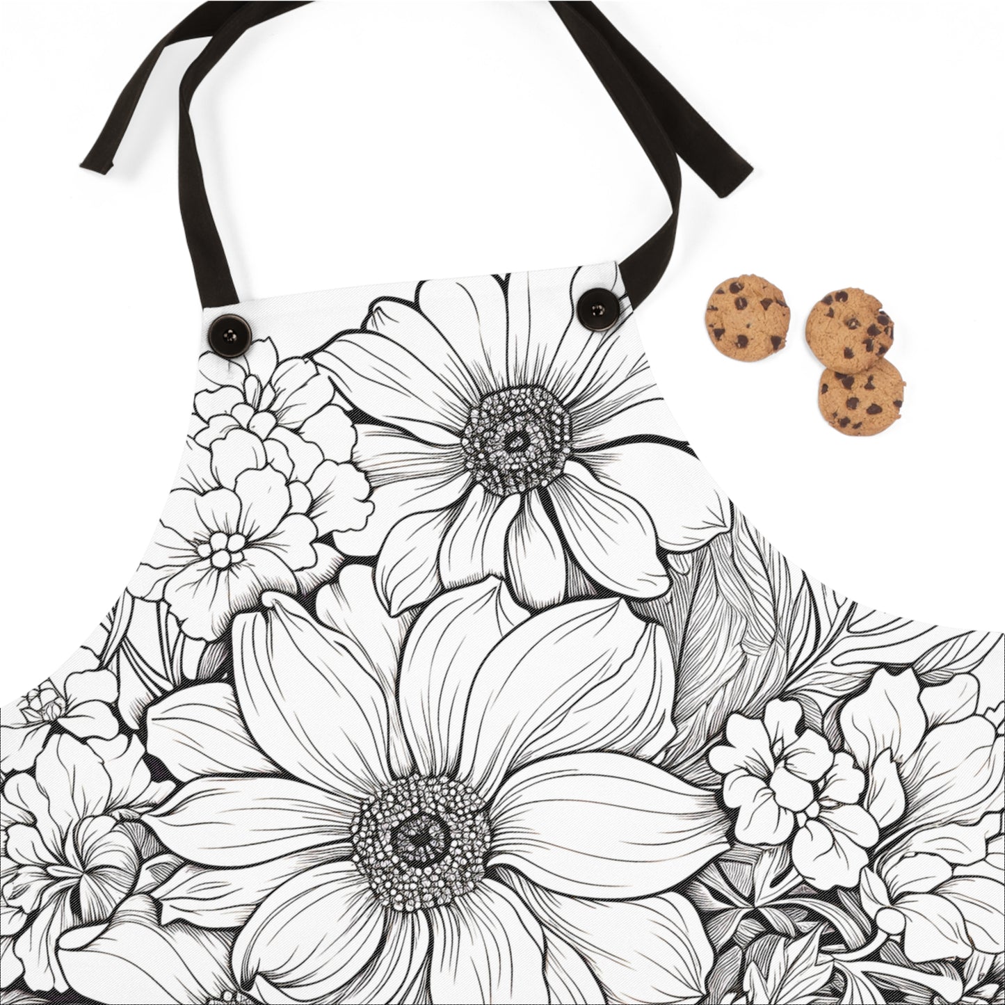 Apron Coloring Kit with 10 Fabric Markers - Floral Arrangement