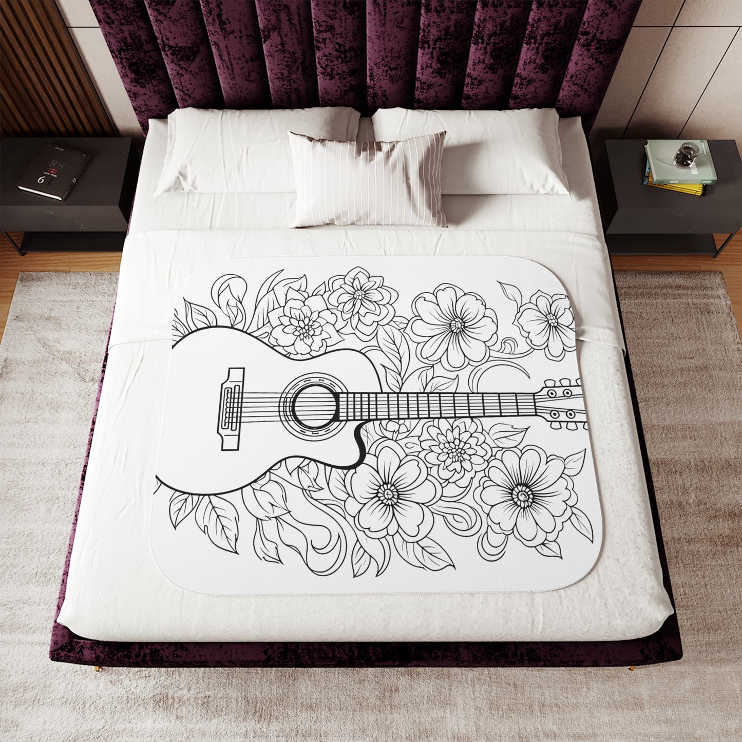 Blanket Coloring Kit with 10 Fabric Markers - Guitar