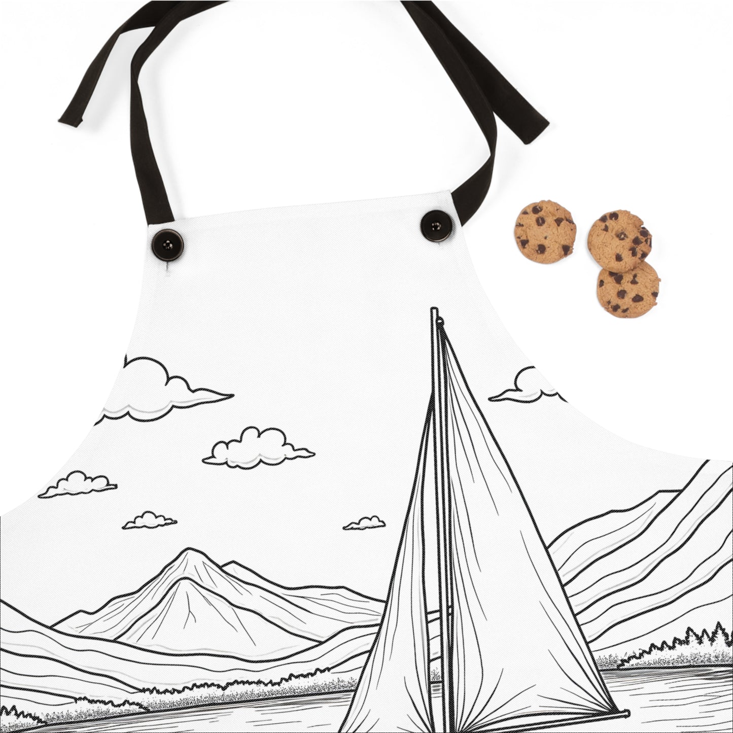 Apron Coloring Kit with 10 Fabric Markers - Sailboat