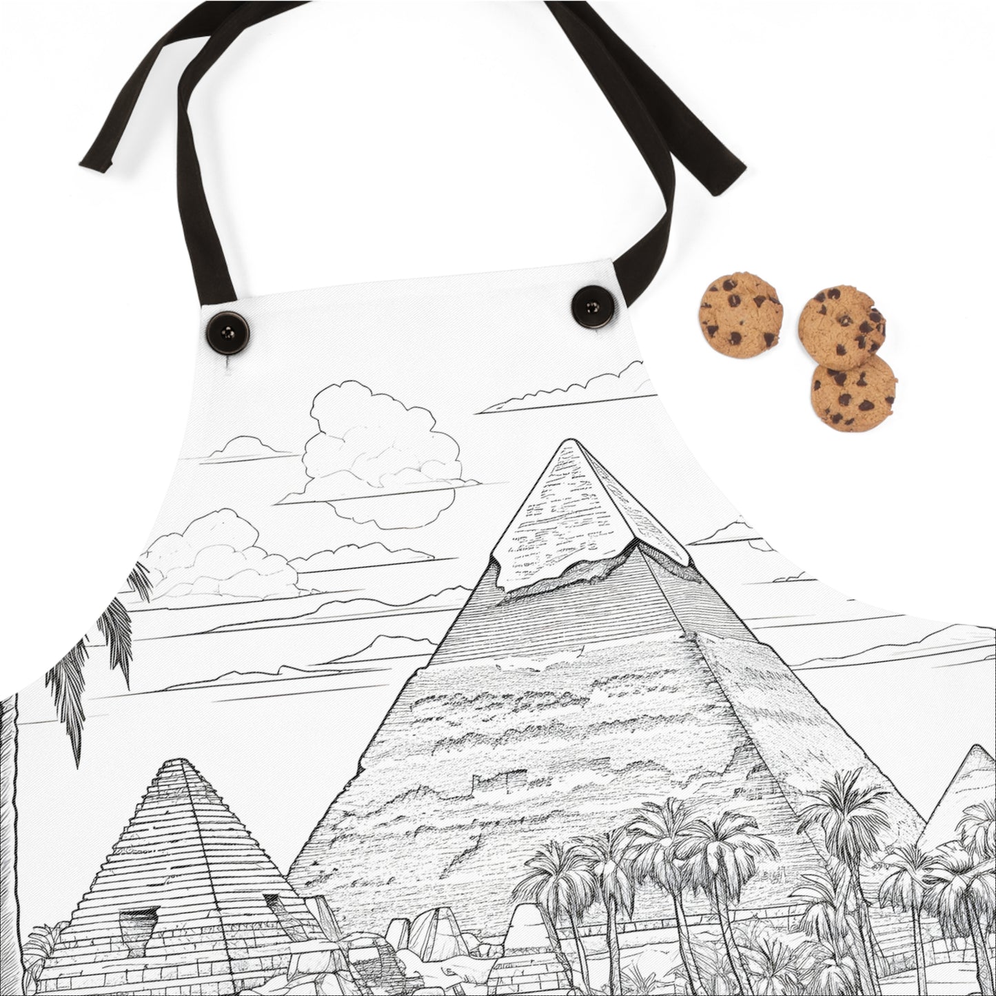 Apron Coloring Kit with 10 Fabric Markers - Pyramids of Egypt