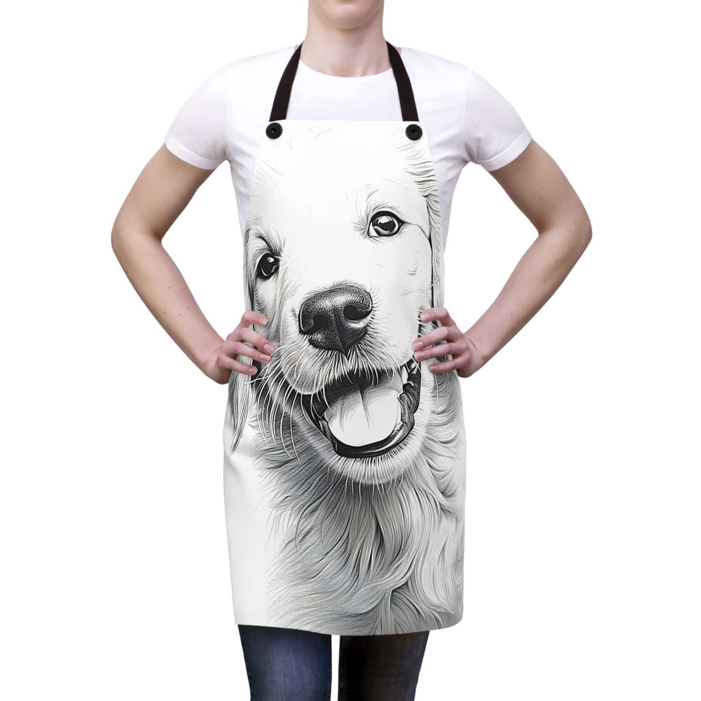 Apron Coloring Kit with 10 Fabric Markers - Golden Retriever