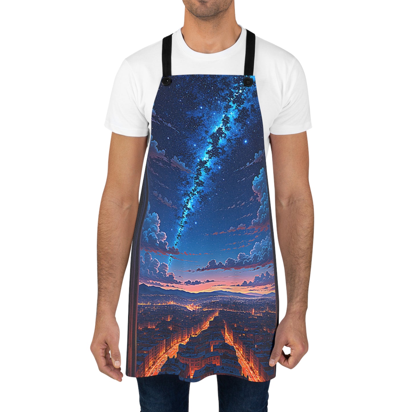 Apron Colorful Graphic Design - Night Cityscape