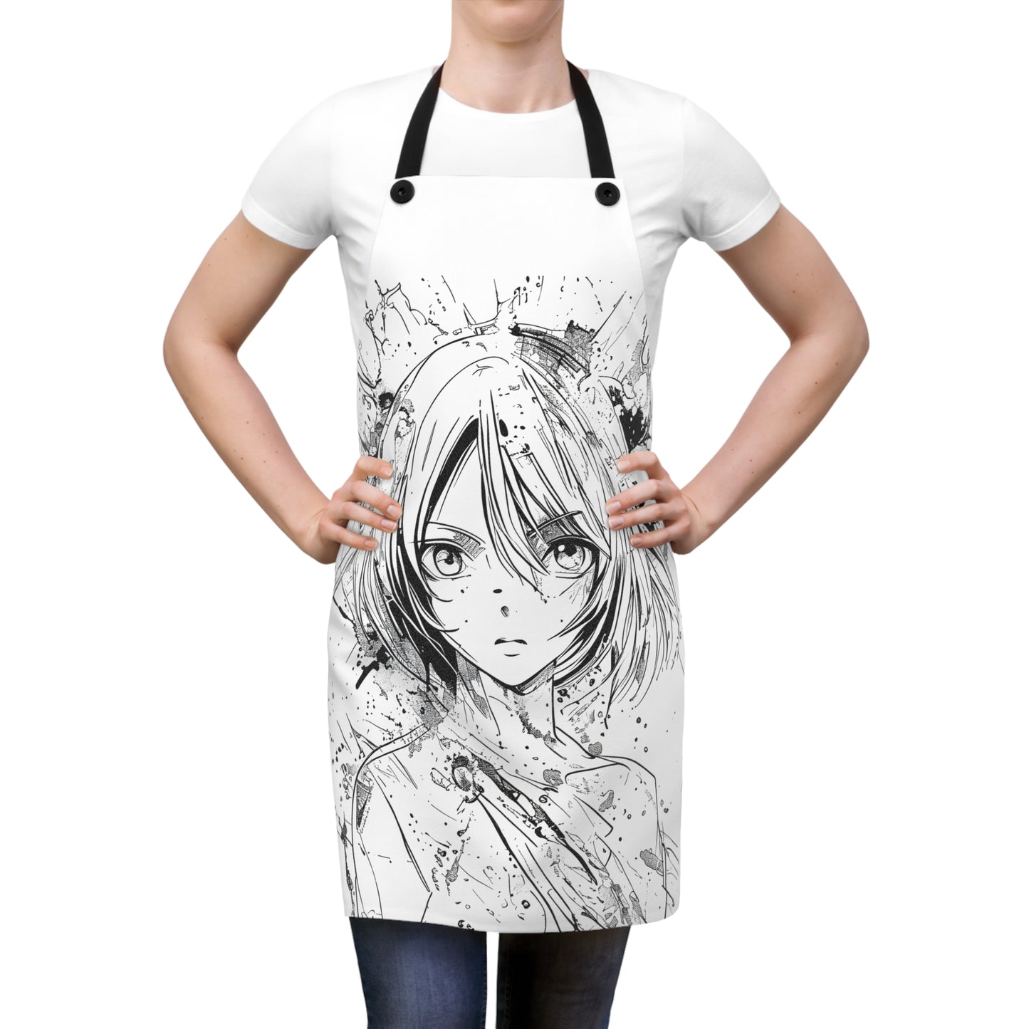 Apron Coloring Kit with 10 Fabric Markers - Abstract Anime