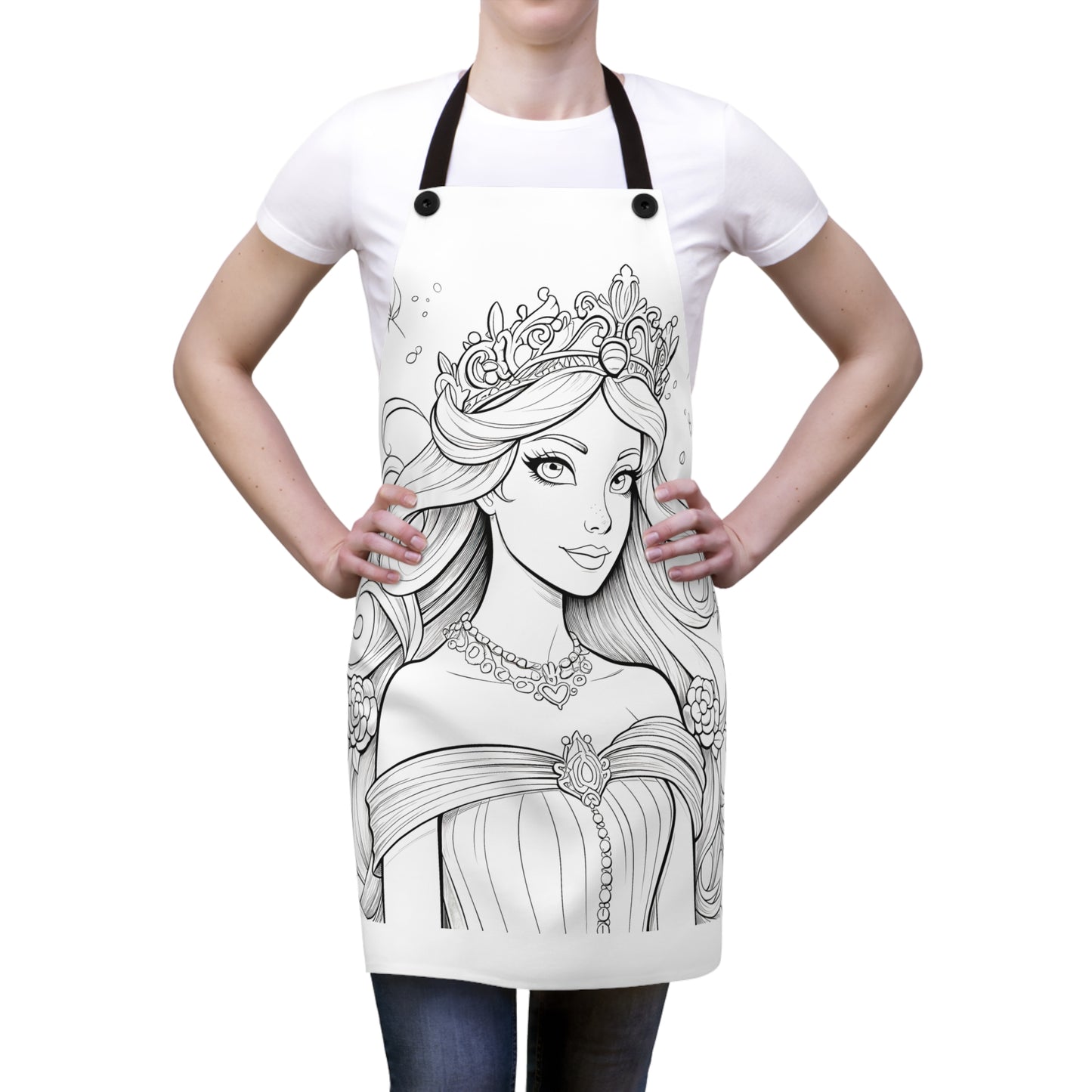 Apron Coloring Kit with 10 Fabric Markers - Elegant Princess