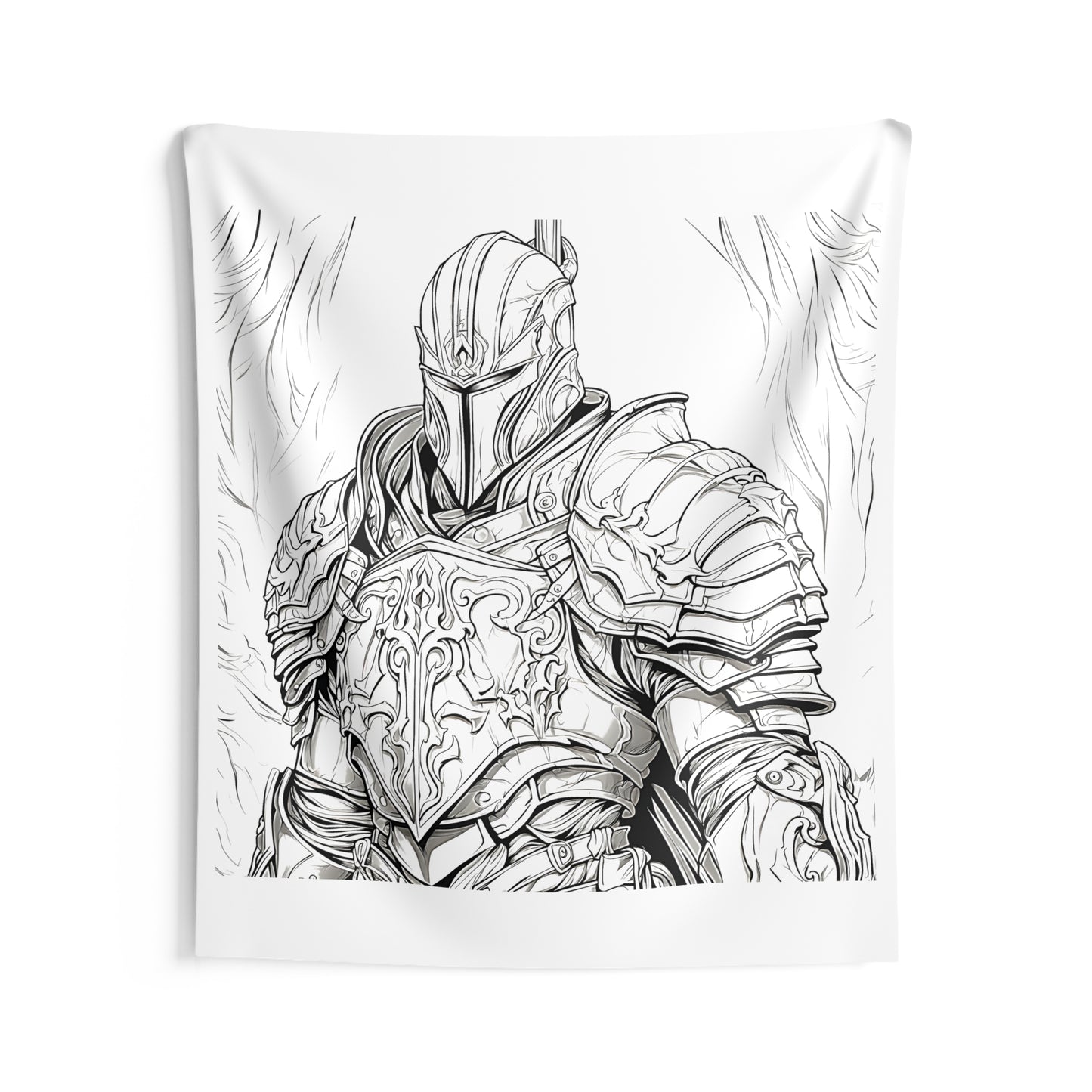 Indoor Wall Tapestries Coloring Kit with 10 Fabric Markers - Armored Knight