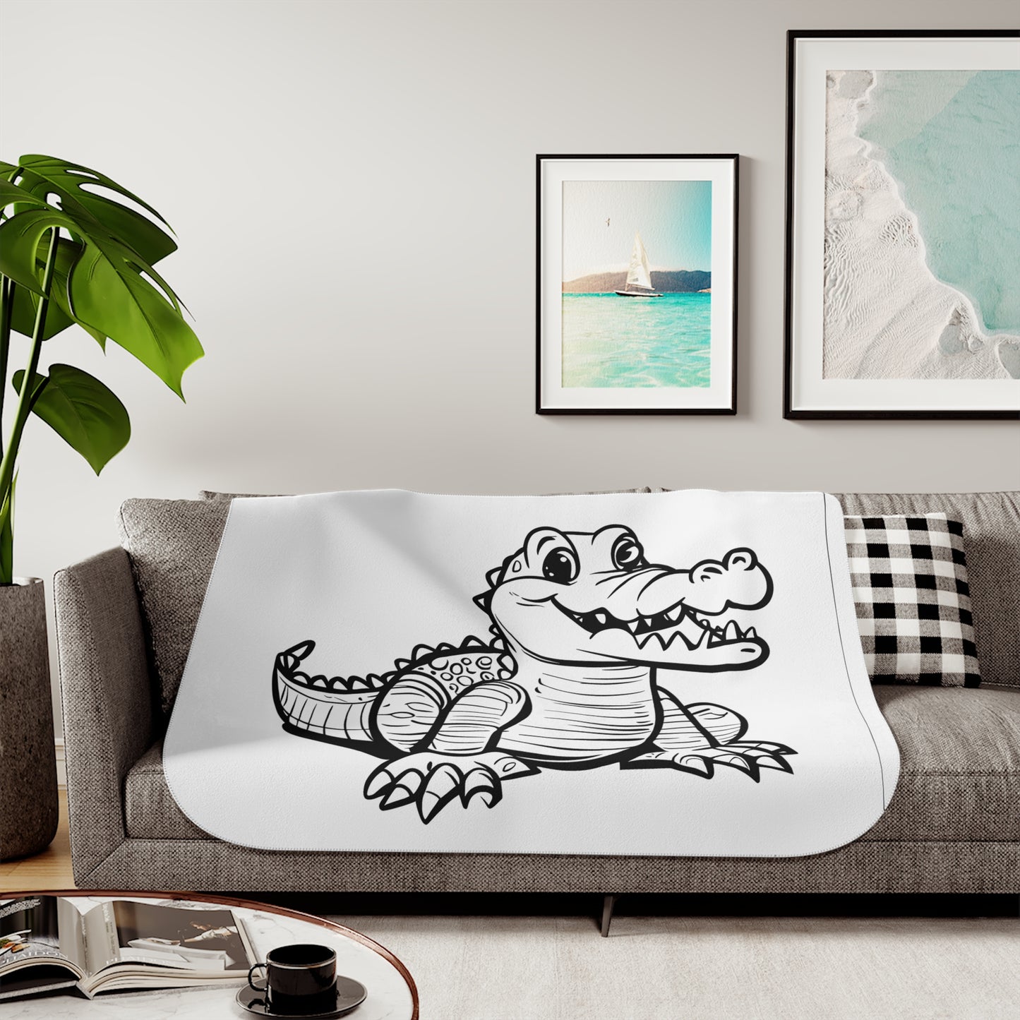 Blanket Coloring Kit with 10 Fabric Markers - Crocodile
