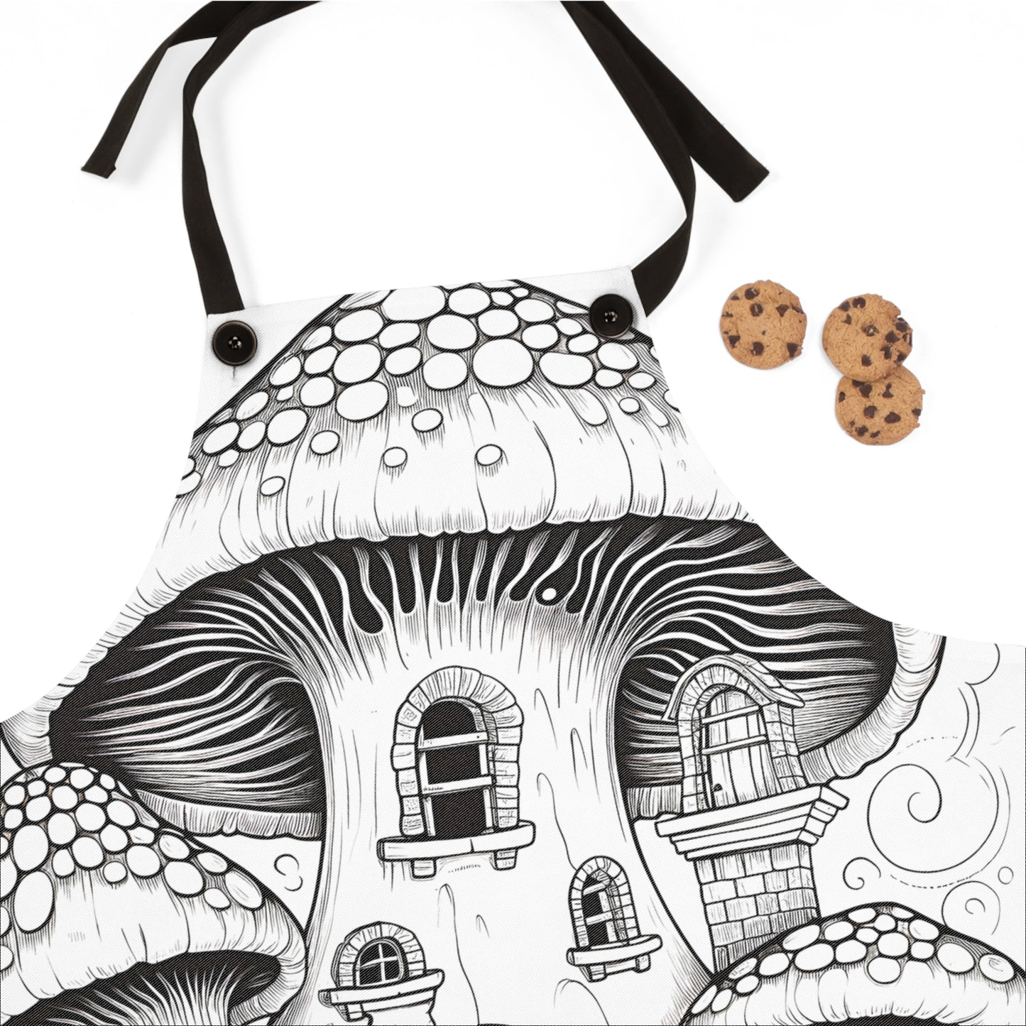 Apron Coloring Kit with 10 Fabric Markers - Mushroom House