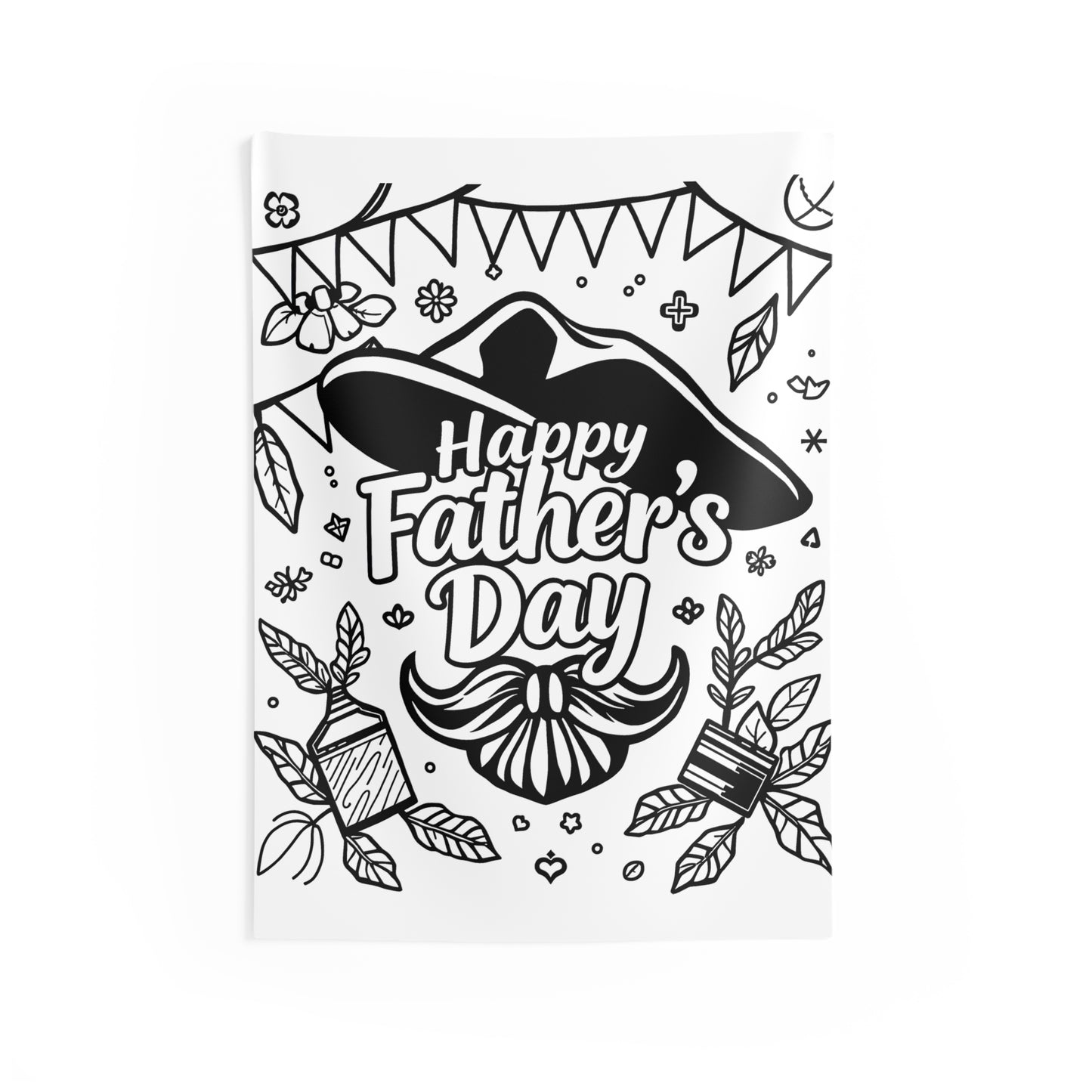 Indoor Wall Tapestries Coloring Kit with 10 Fabric Markers - Father's Day Celebration