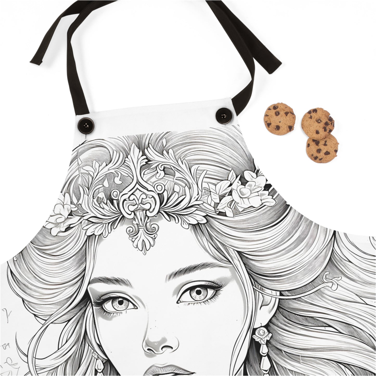 Apron Coloring Kit with 10 Fabric Markers - Princess Portrait