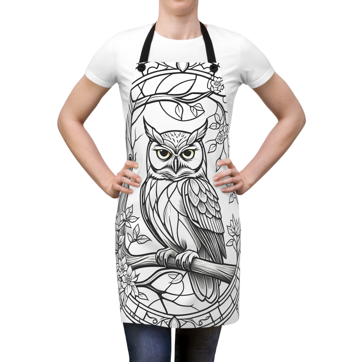 Apron Coloring Kit with 10 Fabric Markers - Owl