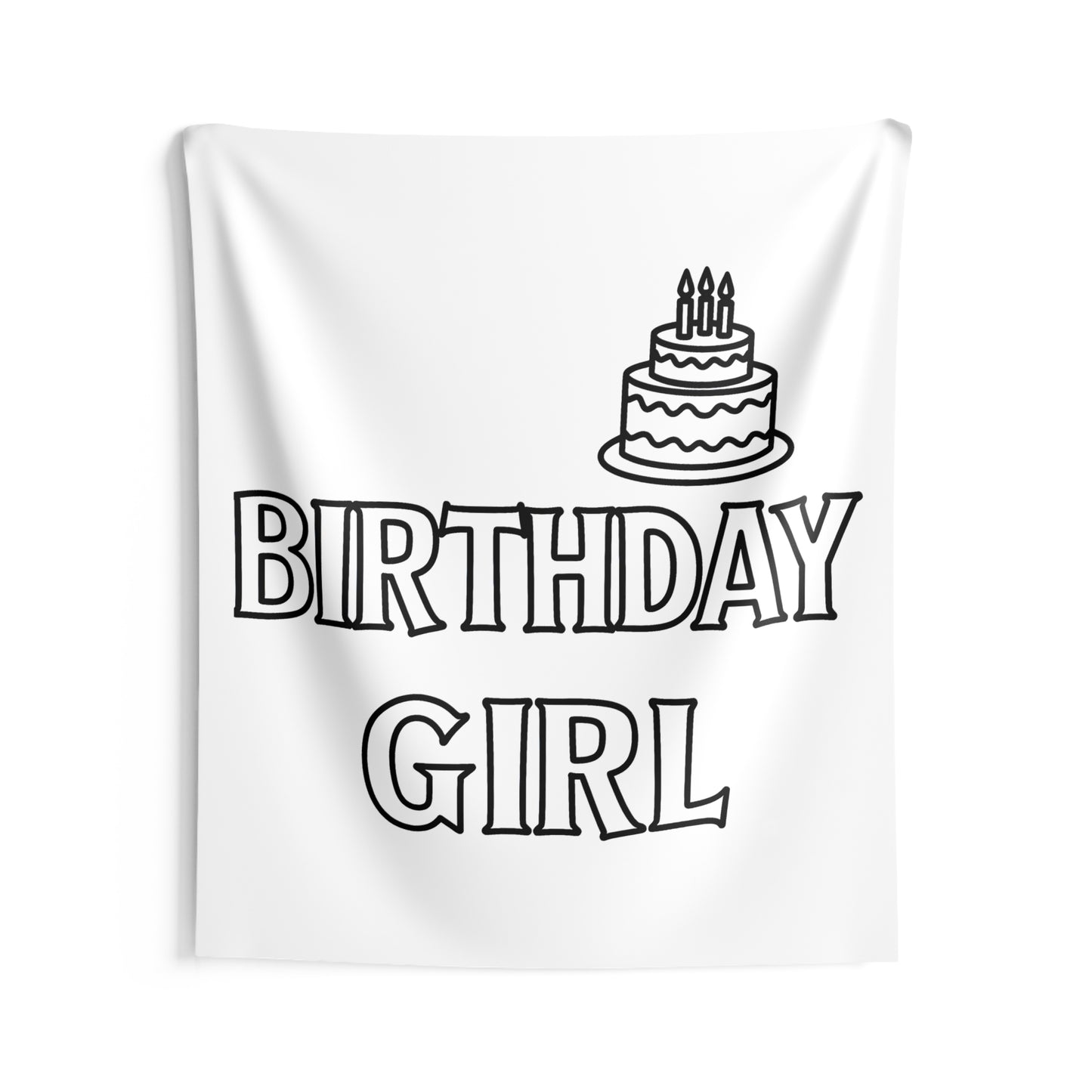 Indoor Wall Tapestries Coloring Kit with 10 Fabric Markers - Birthday Girl